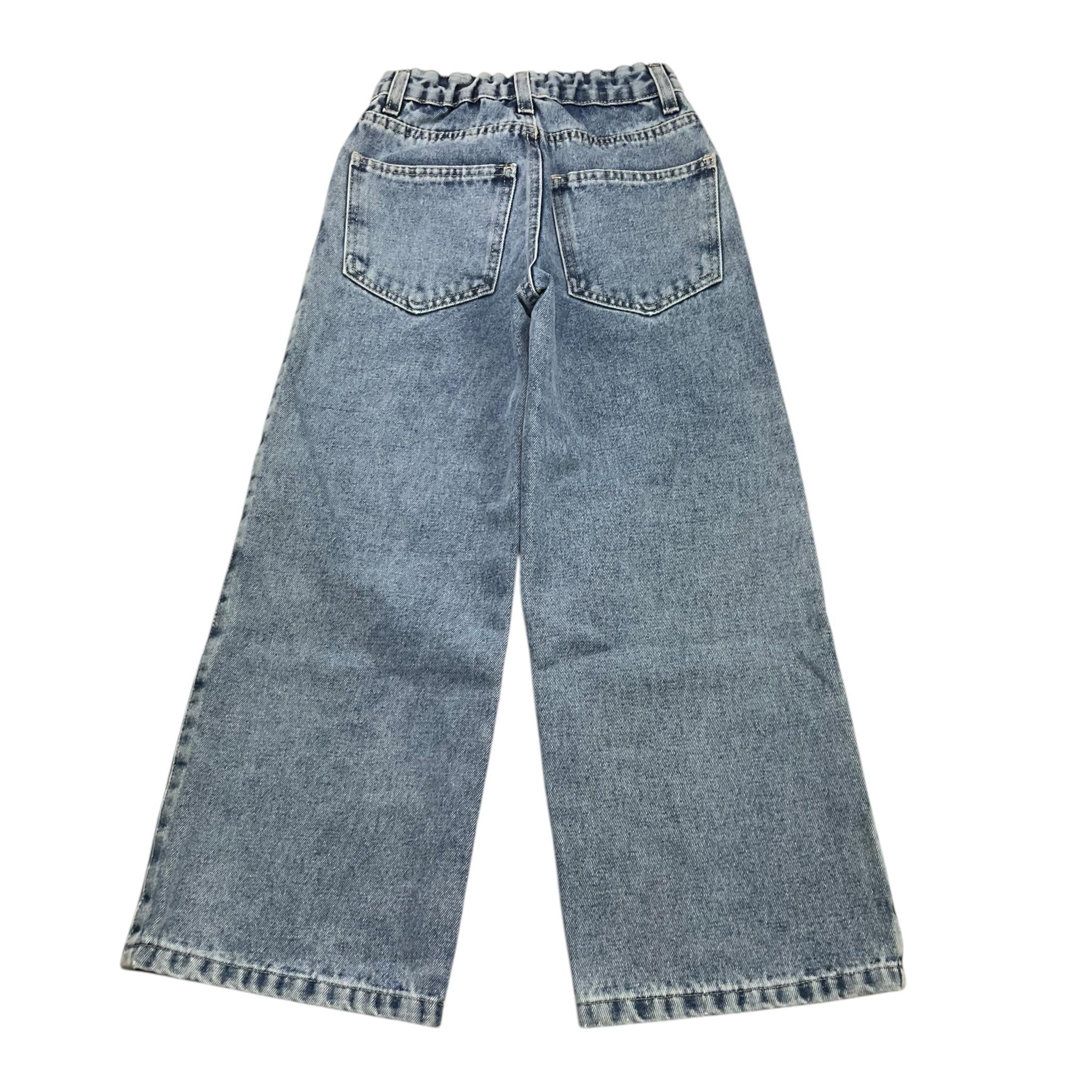 LU LU BY MISS GRANT jeans tinta unita modello a palazzo Azzurro per Bambina LL3118 AZZURRO LU LU BY MISS GRANT