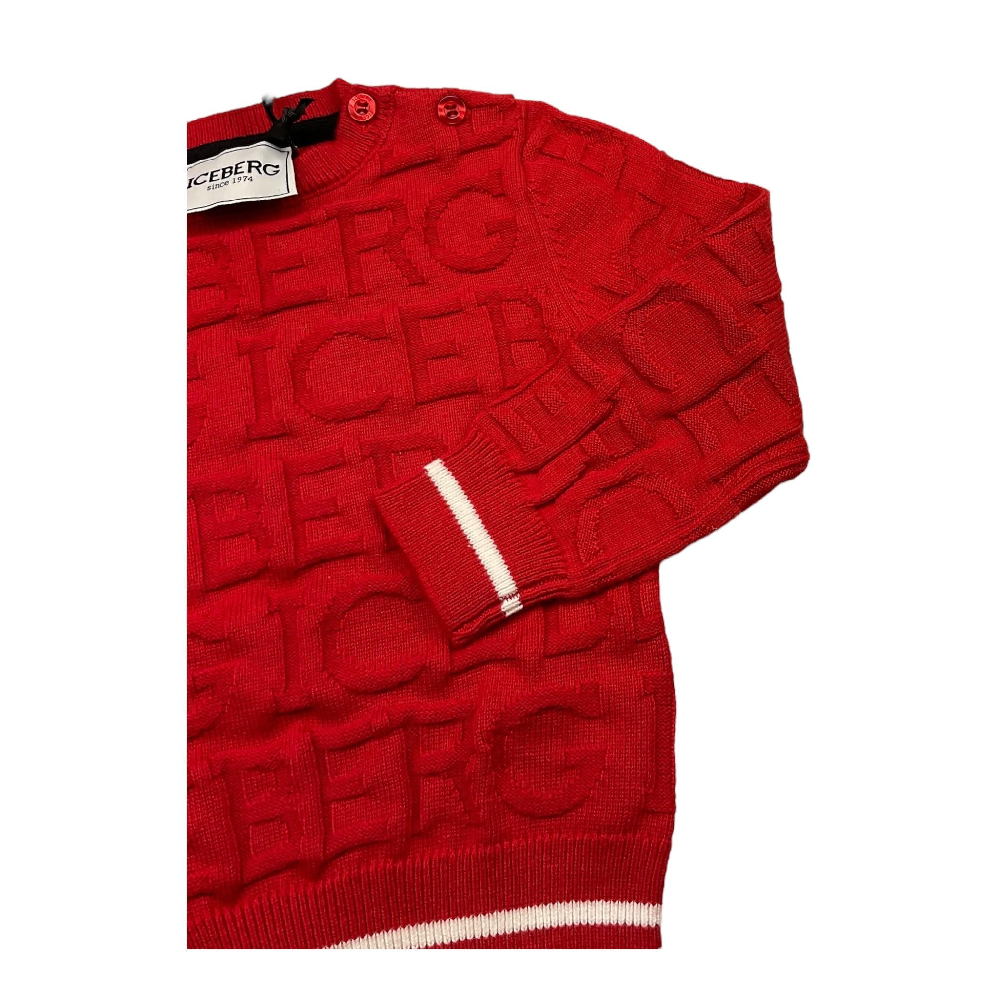 ICEBERG maglia girocollo tinta unita con loghi Rosso per Neonato MGICE5307BXX ROSSO ICEBERG