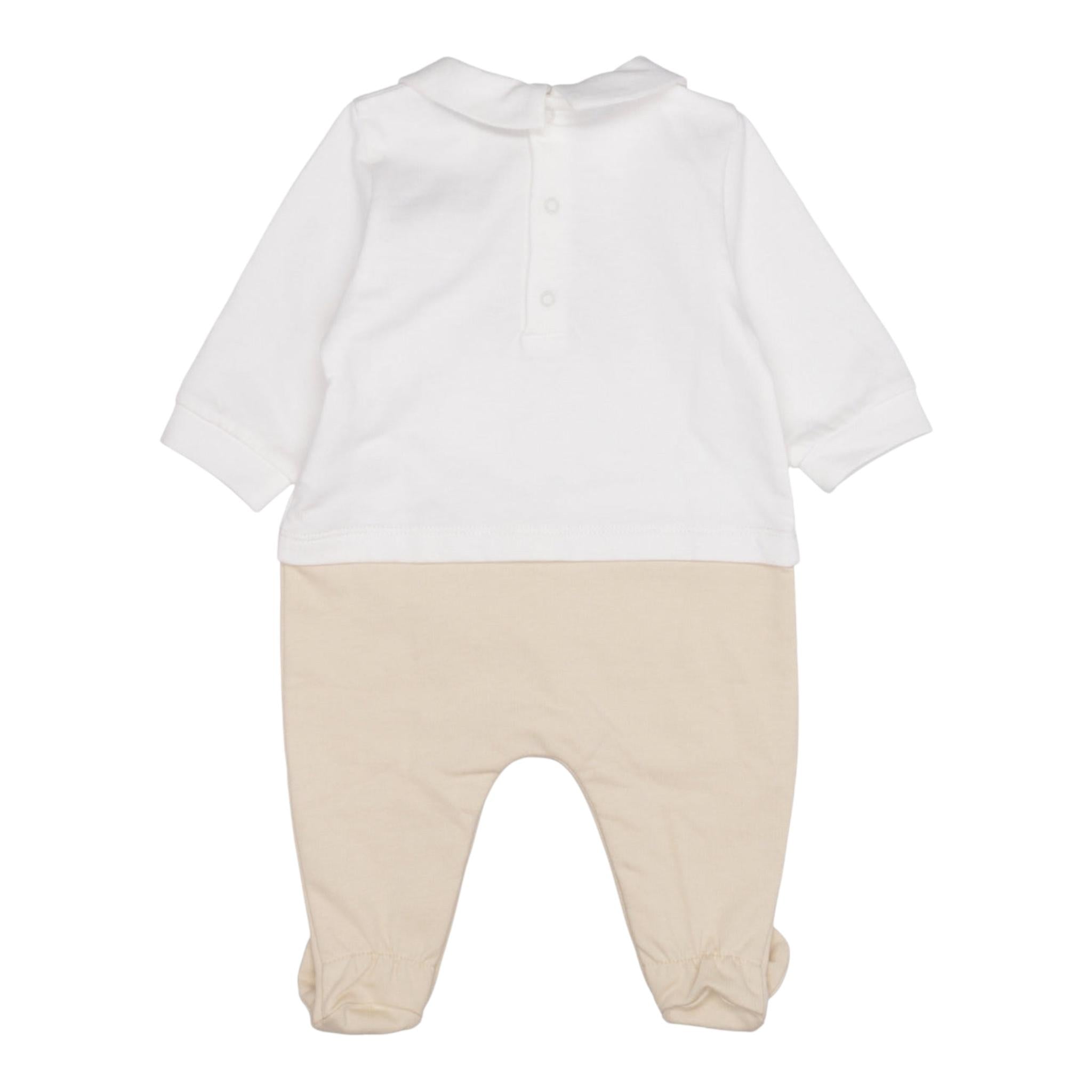 MOSCHINO tutina bicolore con stampa orso Bianco/beige per Neonato MUY06ZL BIANCO/BEIGE MOSCHINO