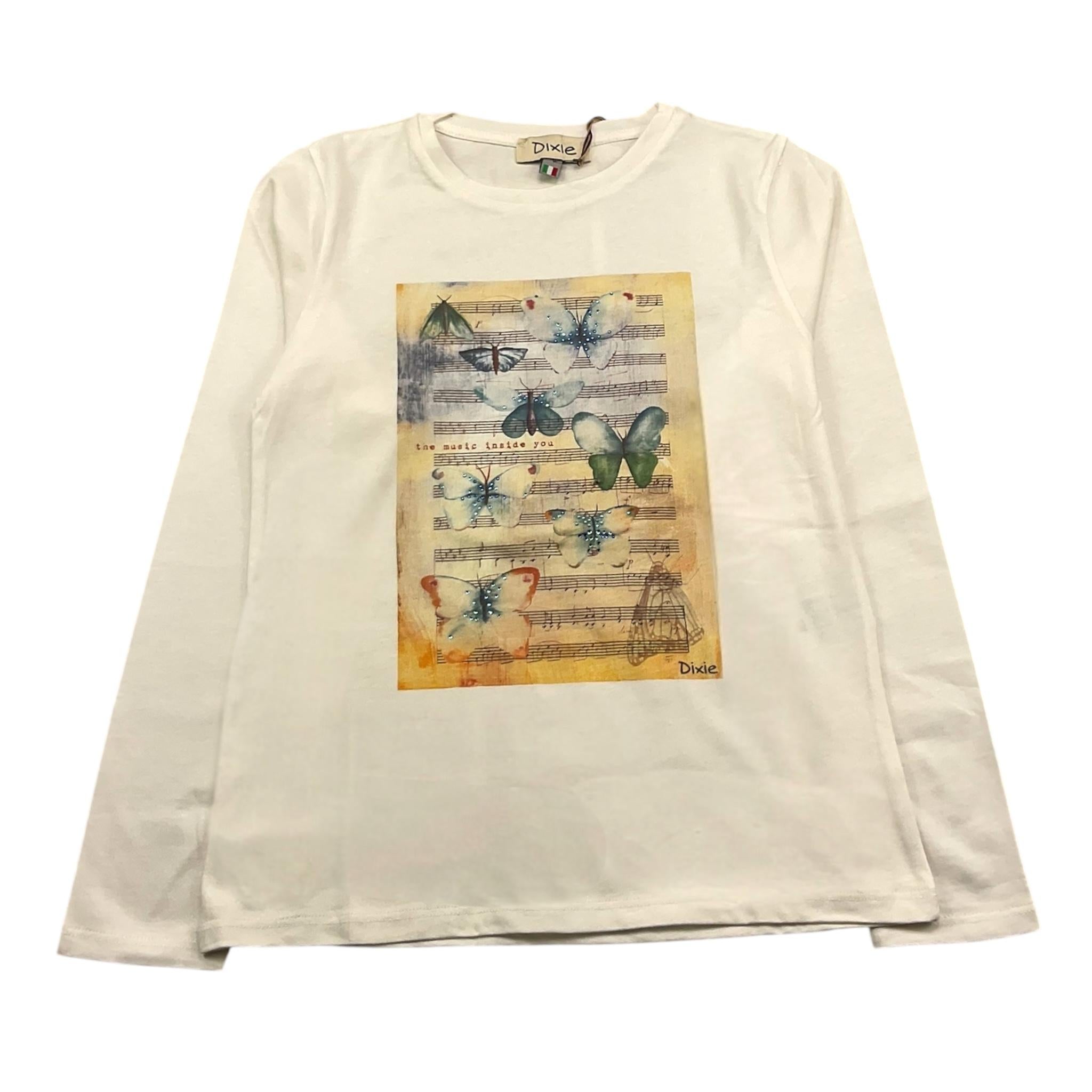 DIXIE shirt girocollo tinta unita con stampe in contrasto Panna per Bambina LB68030G34 PANNA DIXIE