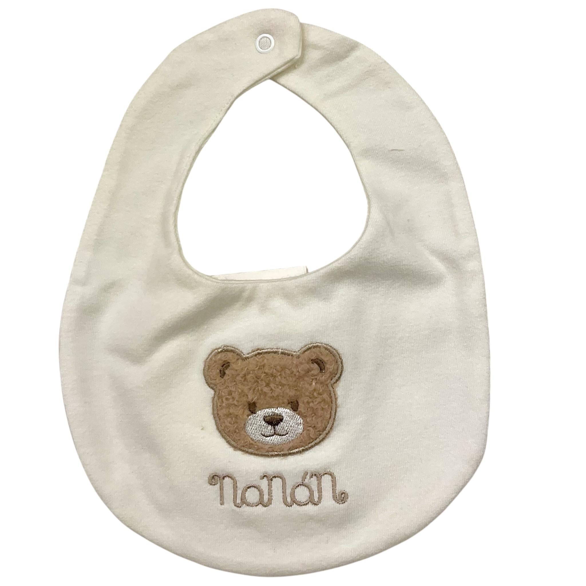 NANAN bavetta tinta unita con stampa Bianco per Neonato I24159BB BIANCO NANAN