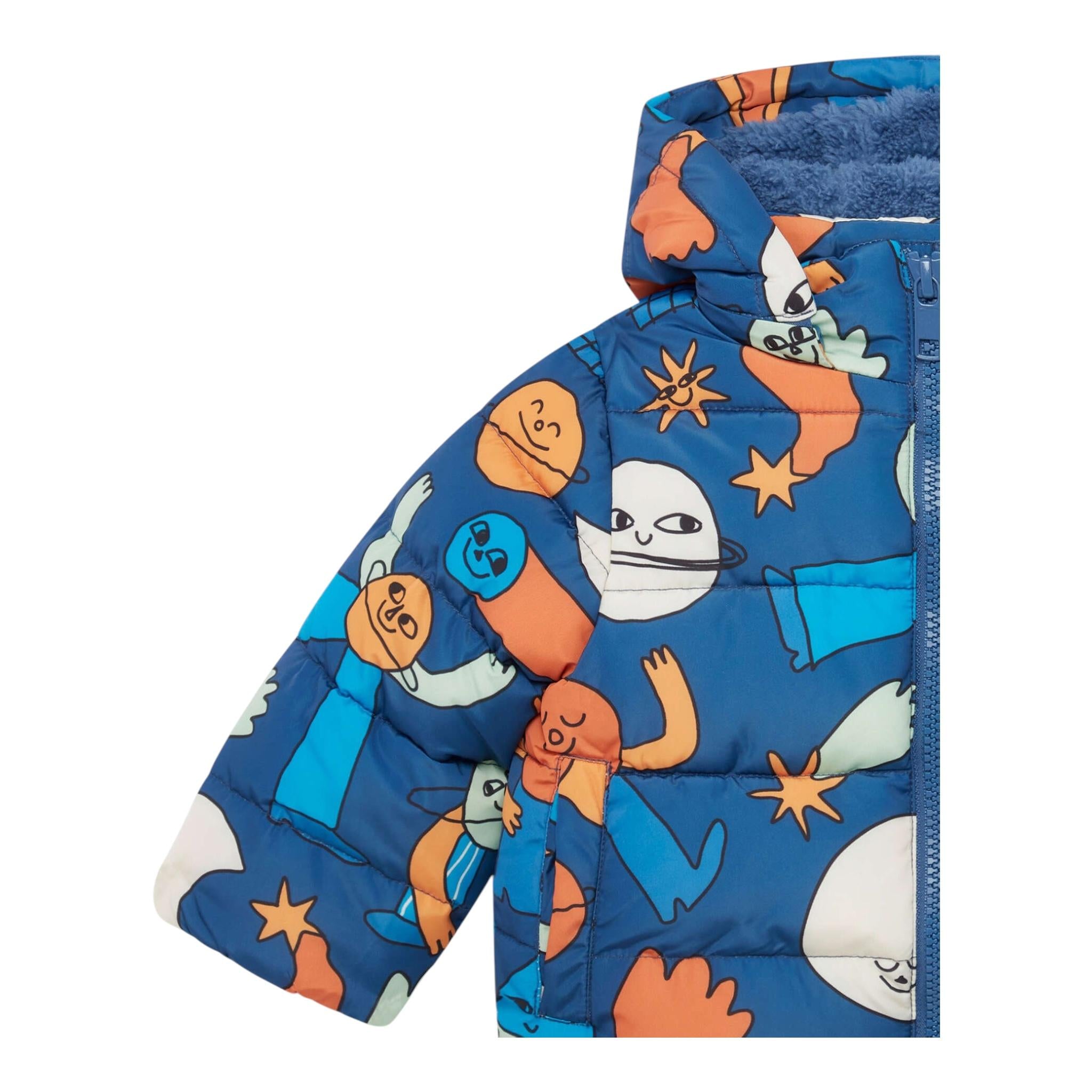 STELLA McCARTNEY giubbino tinta unita con cappuccio e stampa in contrasto Blu per Neonato 7V2507 BLU STELLA McCARTNEY