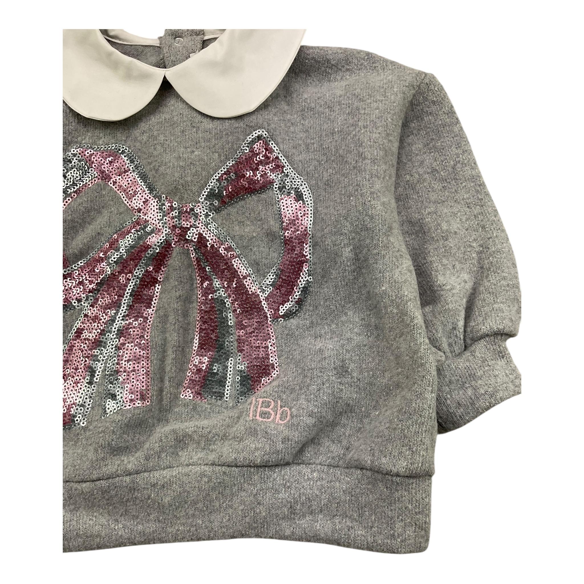 LE BEBE' felpa maglia tinta unita con colletto in contrasto Grigio per Neonata LBG6145 GRIGIO LE BEBE'