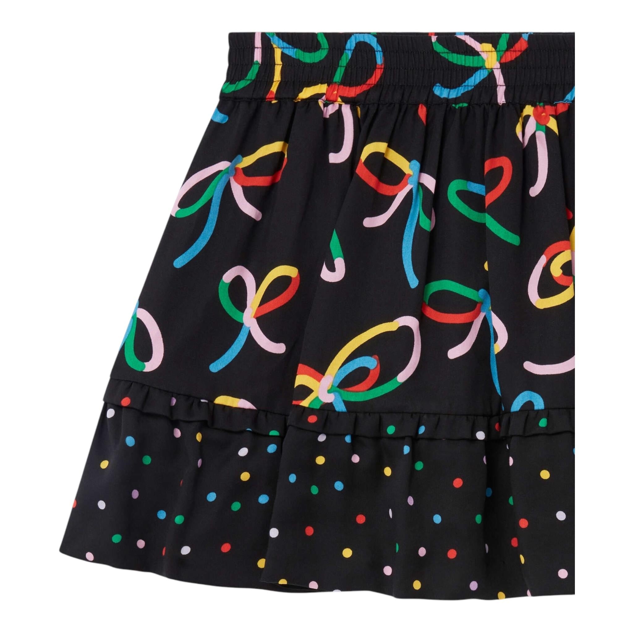 STELLA McCARTNEY gonna tinta unita con stampa fantasia Nero per Bambina TV7B91 NERO STELLA McCARTNEY