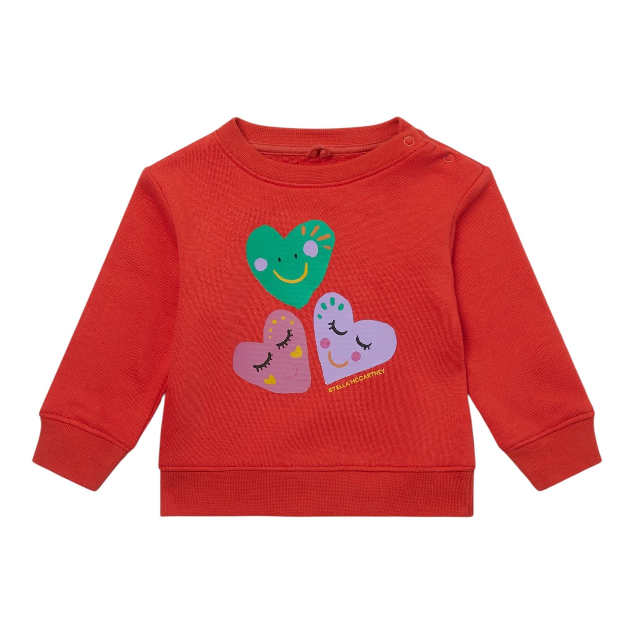STELLA McCARTNEY felpa chiusa girocollo titna unita con stampe in contrasto Rosso per Bambina TT4050 ROSSO STELLA McCARTNEY