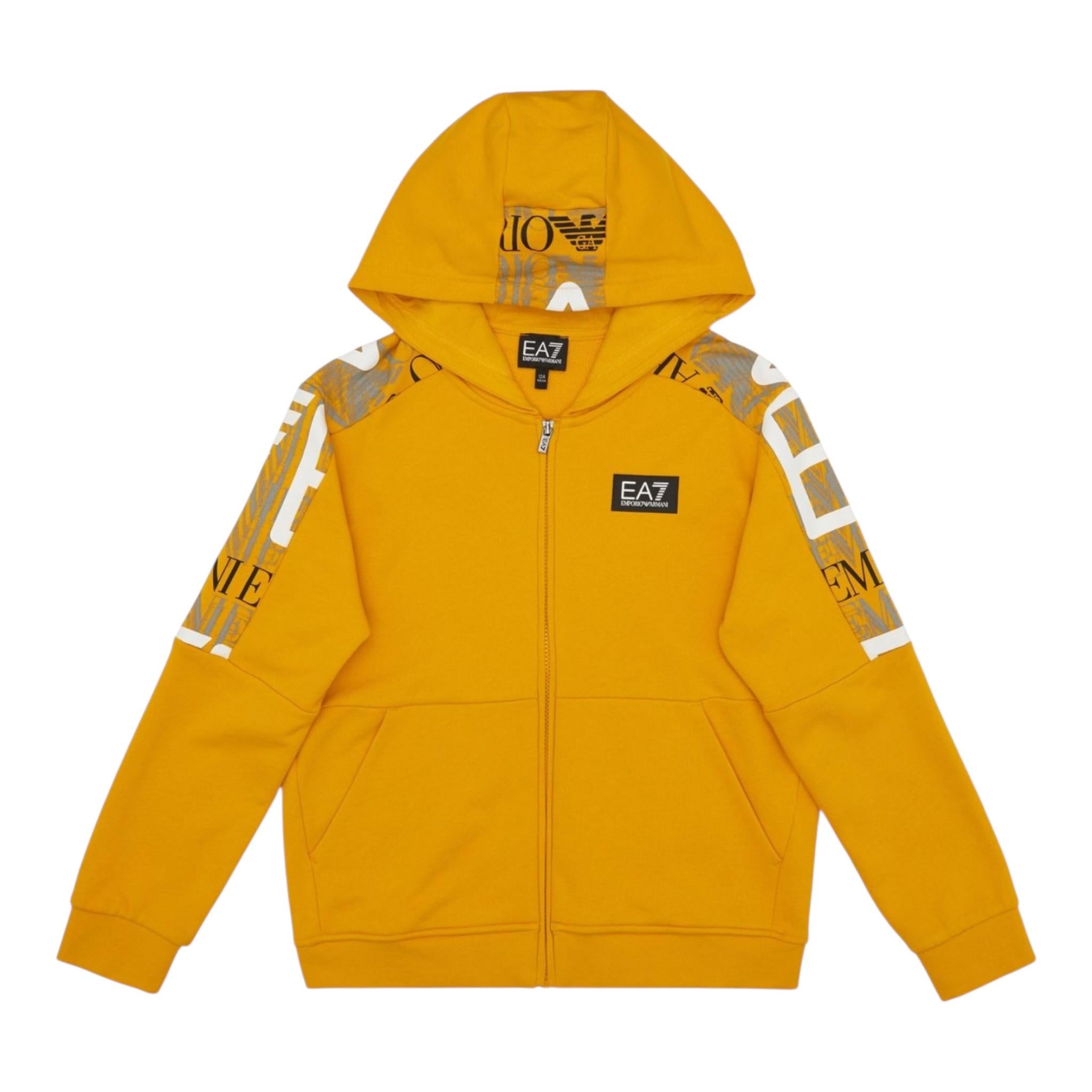 EMPORIO ARMANI felpa tinta unita con cappuccio e zip Giallo per Bambino 3DBM67 GIALLO EMPORIO ARMANI