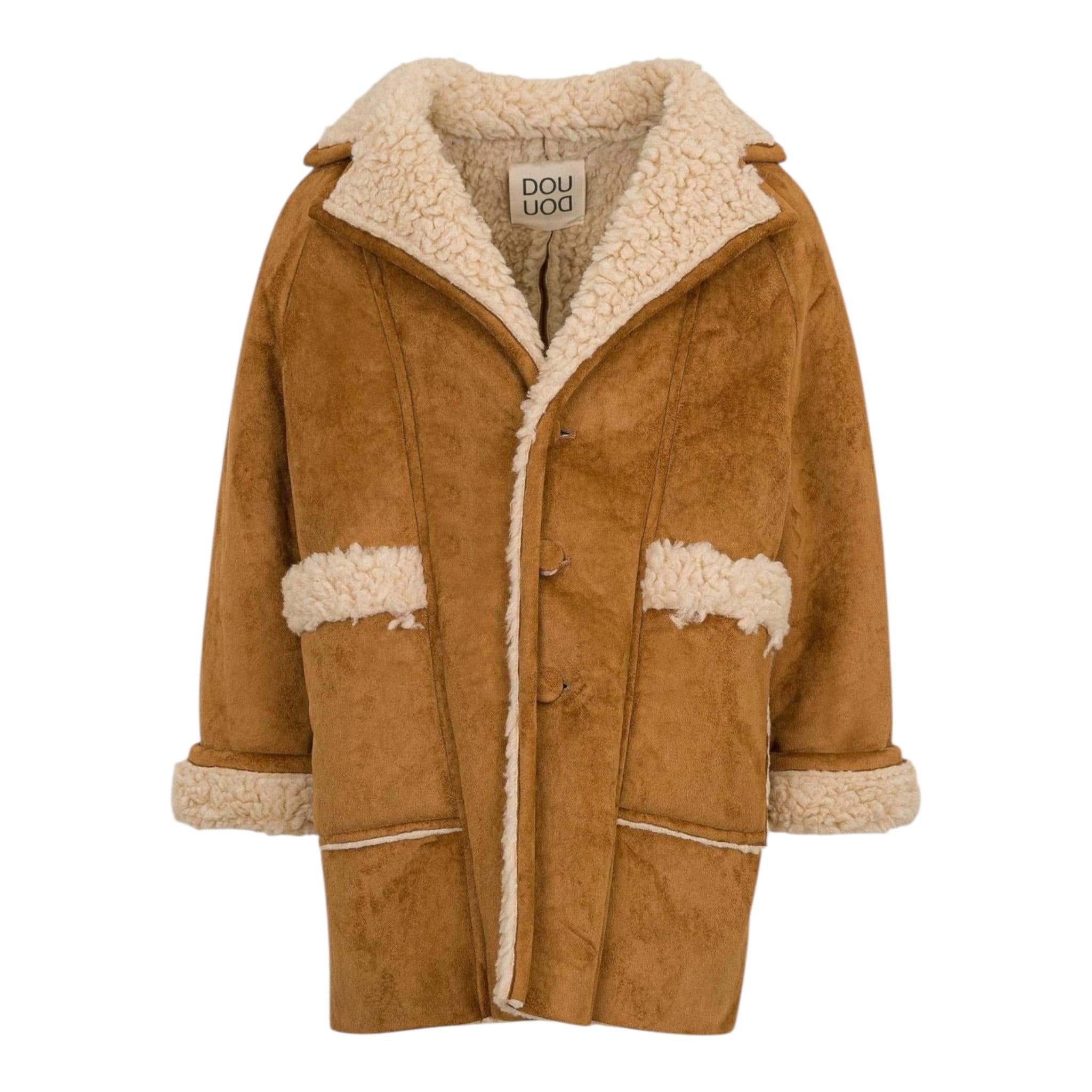 DOU DOU cappotto tinta unita con pelliccia interna Cammello per Bambino DV2Q30 CAMMELLO DOU DOU