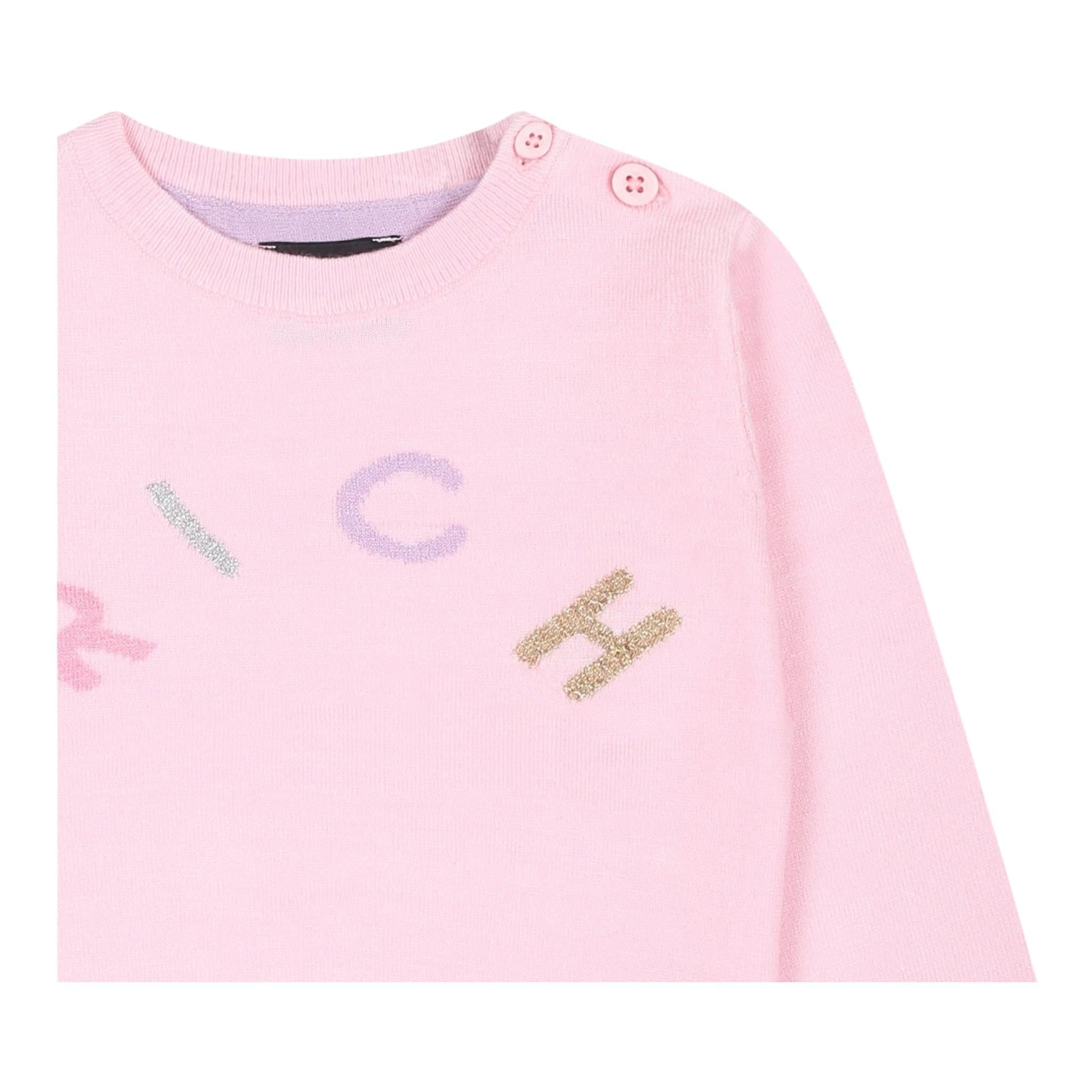 JOHN RICHMOND maglia girocollo tinta unita con stampa Rosa per Bambina RIA24057MAJ ROSA JOHN RICHMOND