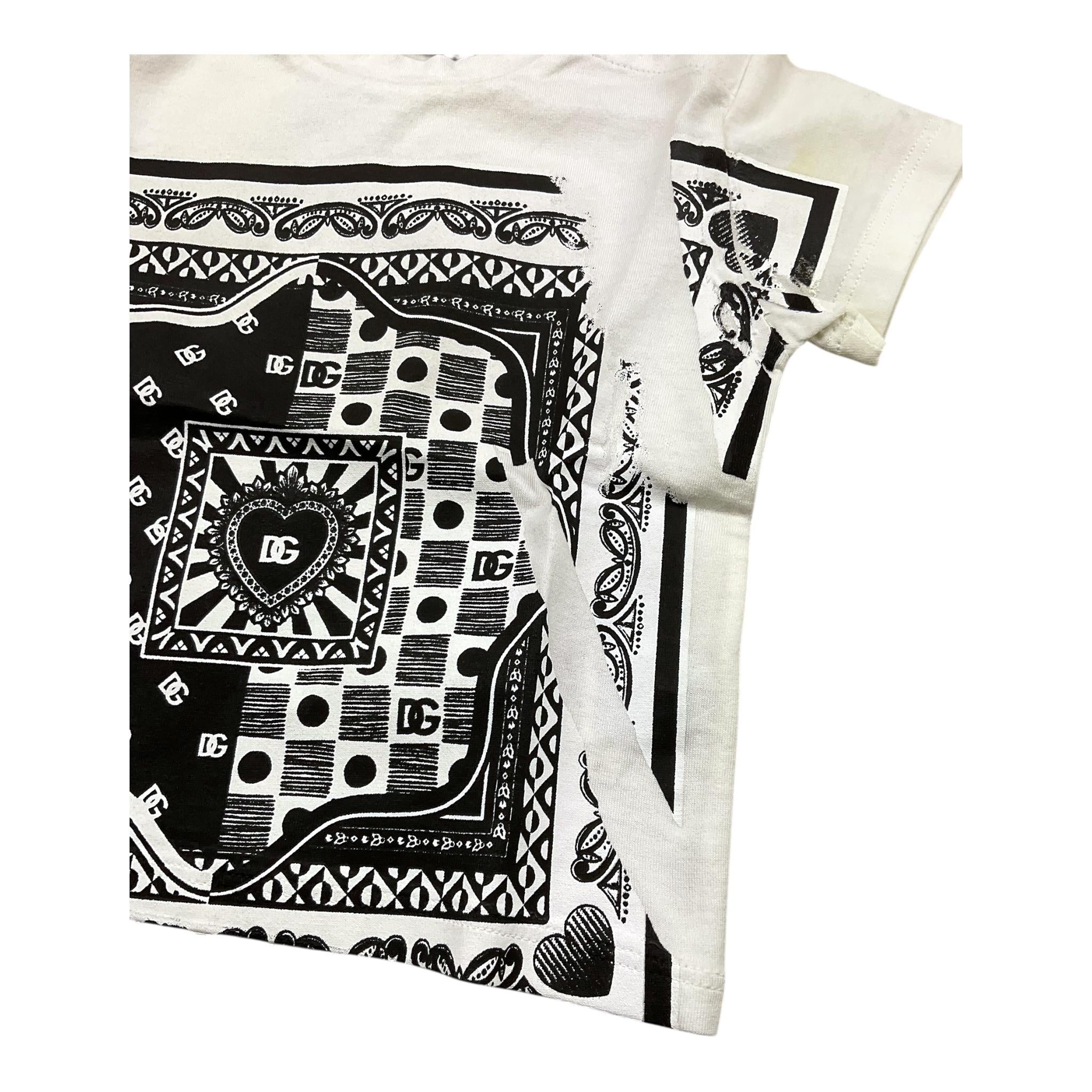 DOLCE & GABBANA t-shirt girocollo stampa fantasia Bianco per Neonato L1TDM BIANCO DOLCE & GABBANA