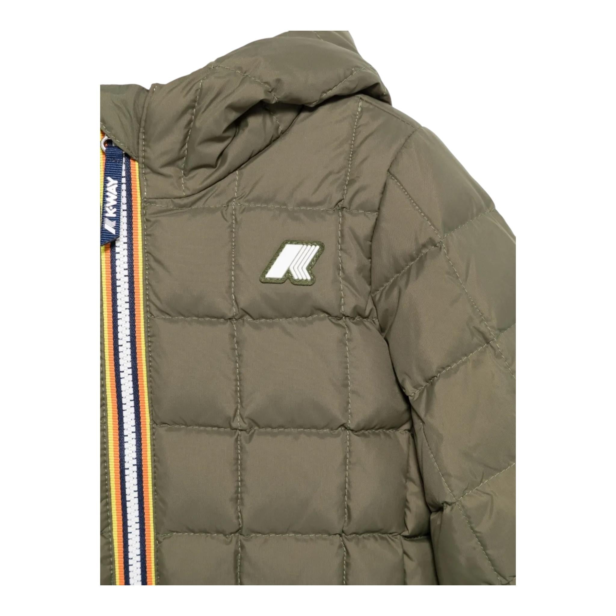 K-WAY giubbino reversibile con zip e cappuccio bicolore Verde/beige per Neonato K7132PWOXX VERDE/BEIGE K-WAY