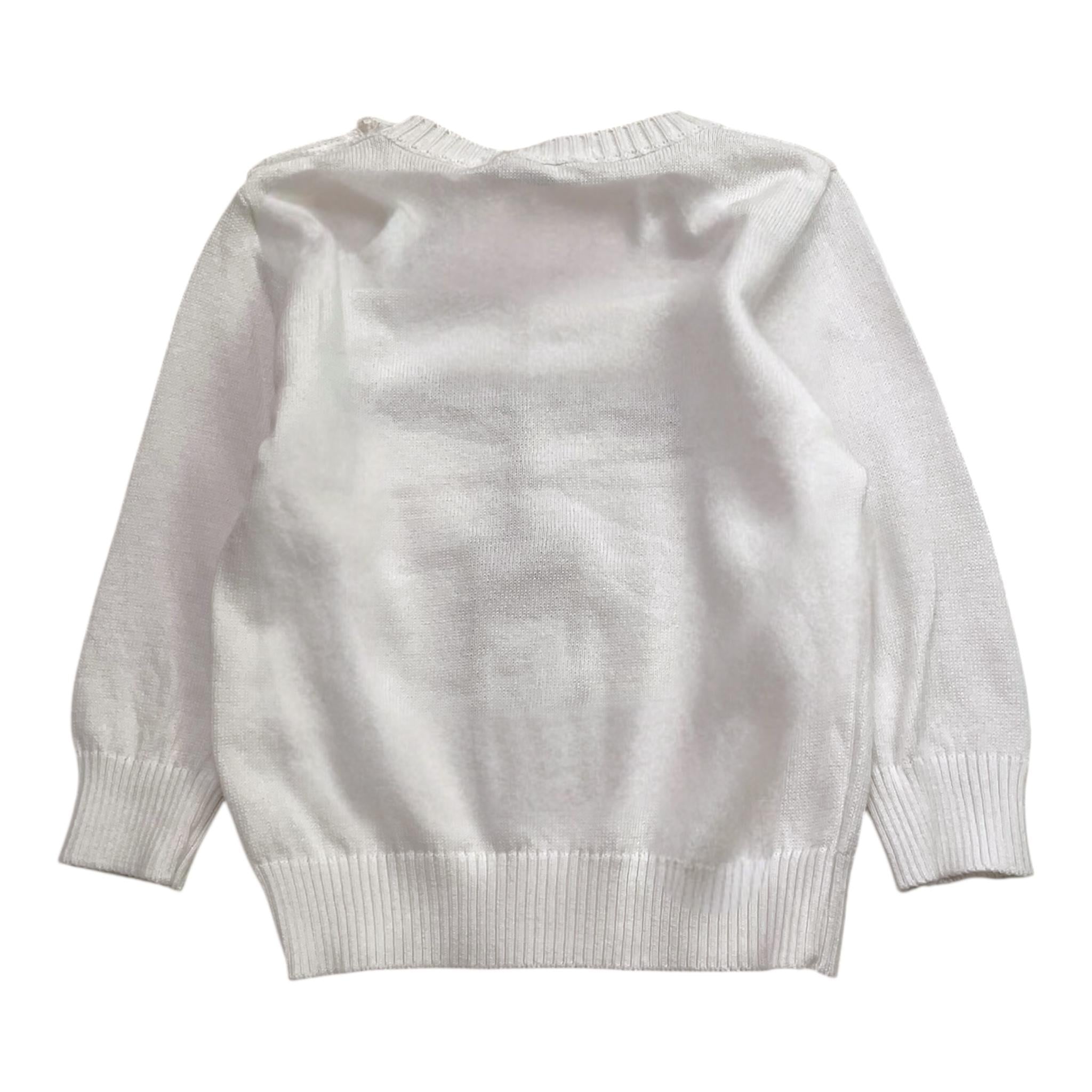 DANIELE ALESSANDRINI maglia girocollo tinta unita con stampa Bianco per Bambino 1291W00040J BIANCO DANIELE ALESSANDRINI