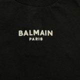 BALMAIN t-shirt girocollo tinta unita con stampa Nero per Neonato BV8611 NERO BALMAIN