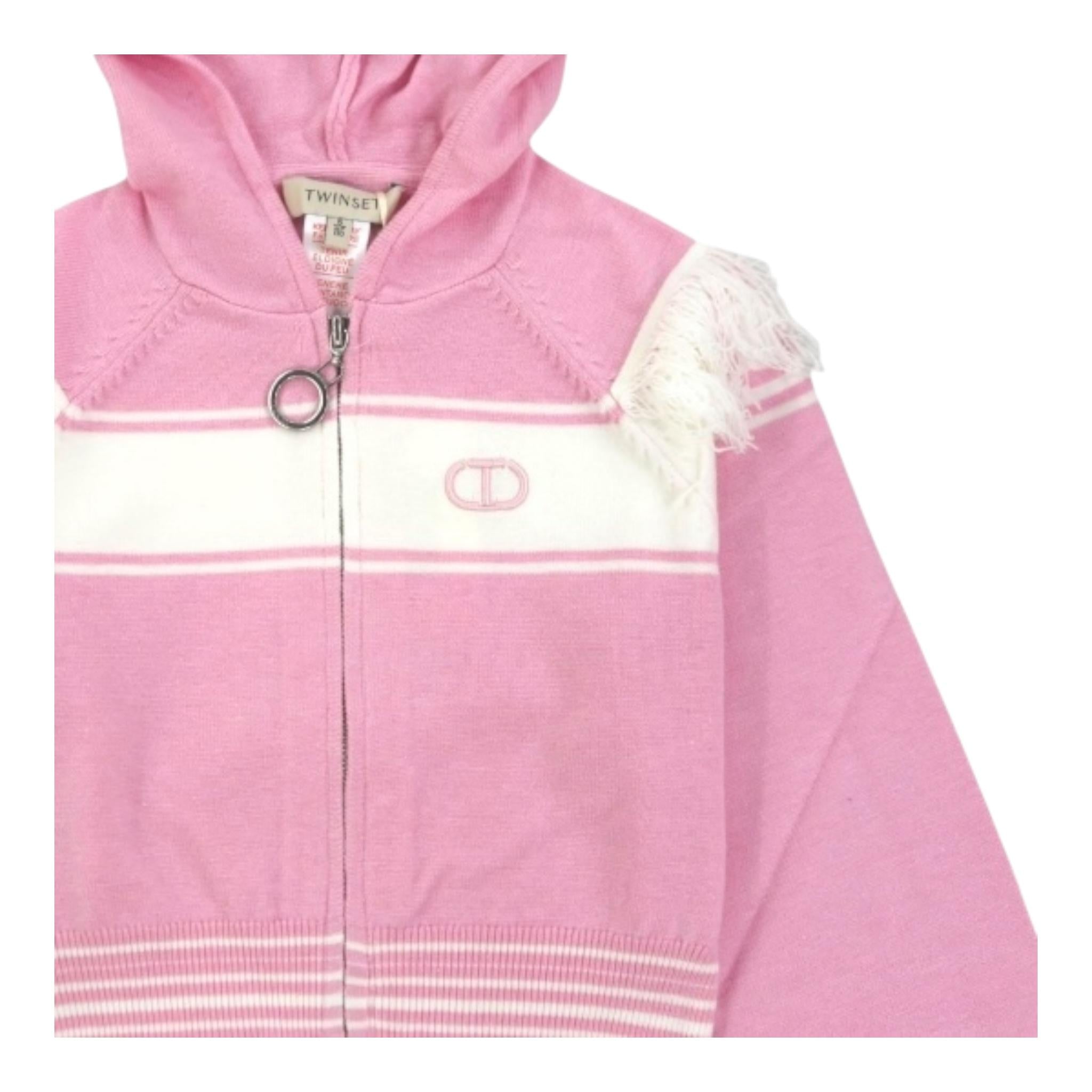 TWINSET maglia tinta unita con stampa zip e cappuccio Rosa per Neonata 242GJ3161XN ROSA TWINSET