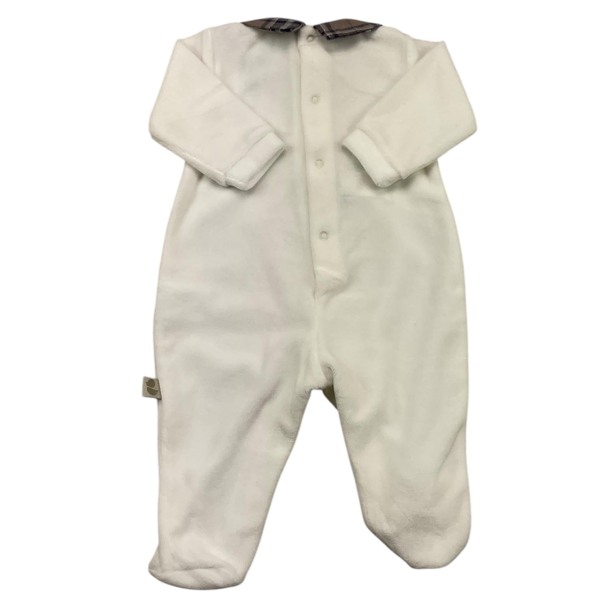 LALALU' tutina manica lunga in ciniglia con stampa in contrasto Bianco per Neonato TCL3N BIANCO LALALU'