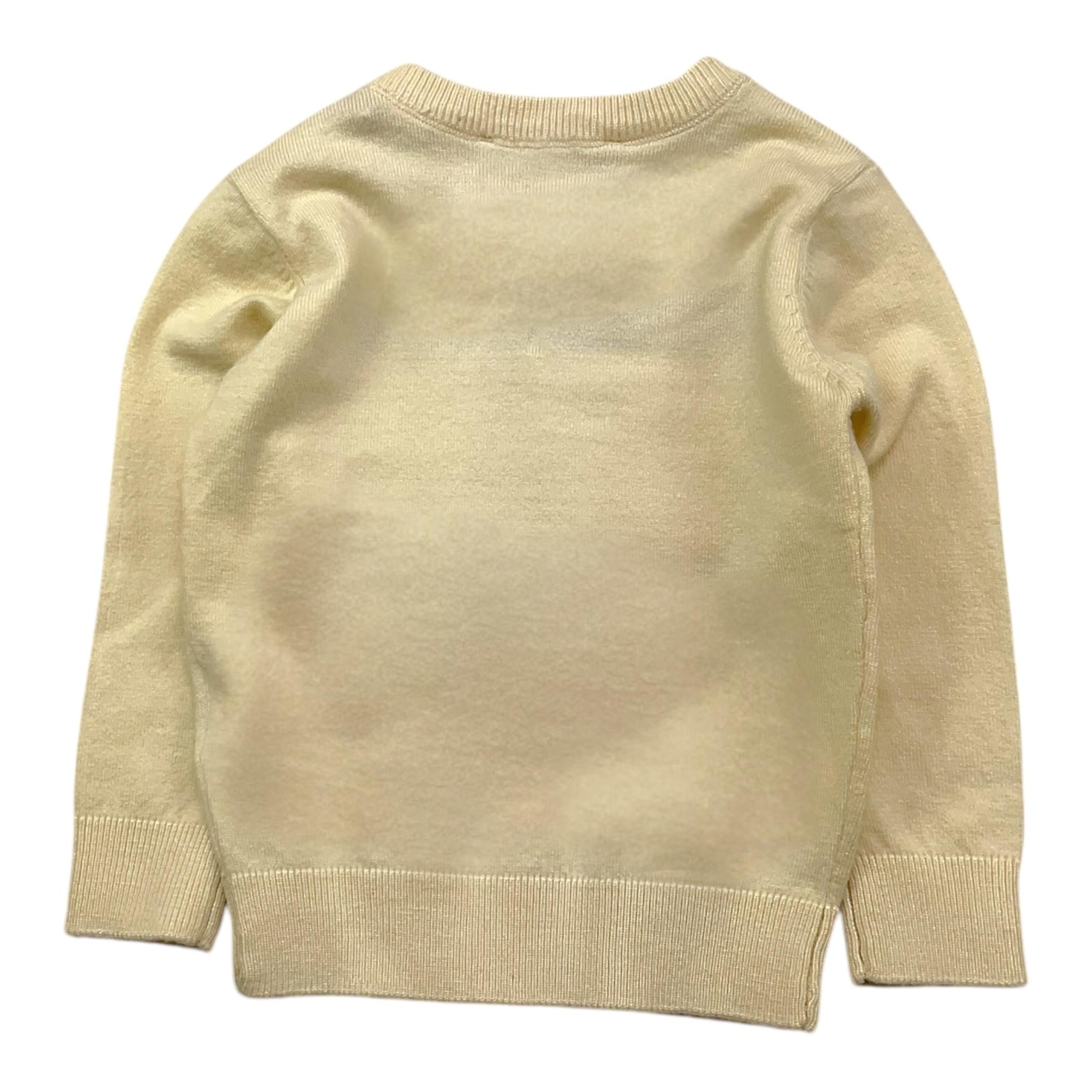 TRUSSARDI maglia girocollo tinta unita con stampa Panna per Neonato TIA25020MA PANNA TRUSSARDI