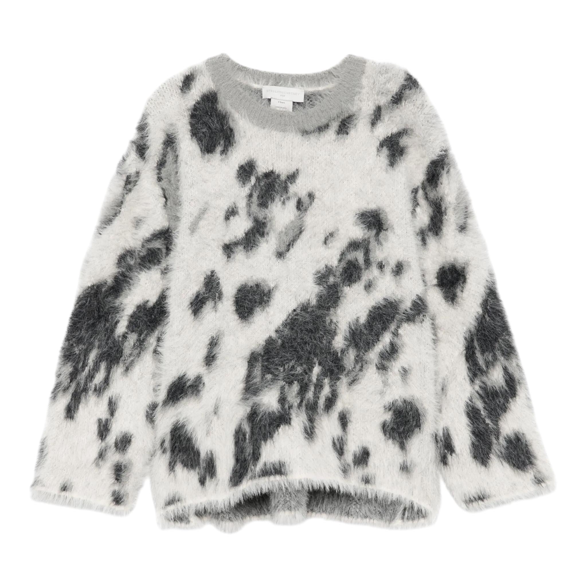 STELLA McCARTNEY maglia gircollo tinta unita con fnatasia maculata Grigio per Bambina TV9A90 GRIGIO STELLA McCARTNEY