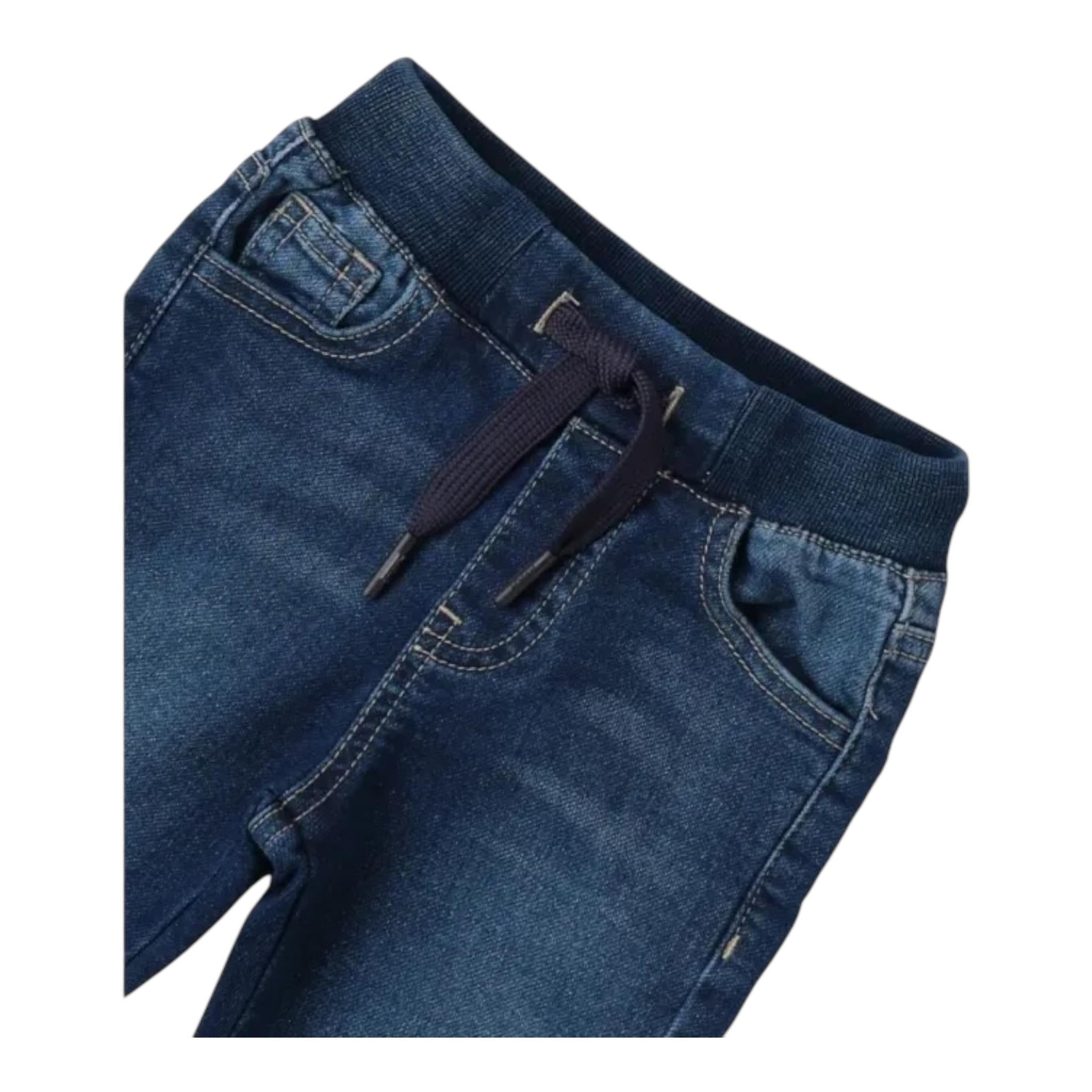 SARABANDA jeans tinta unita con elastico in vita Blu per Bambino 7055 BLU SARABANDA