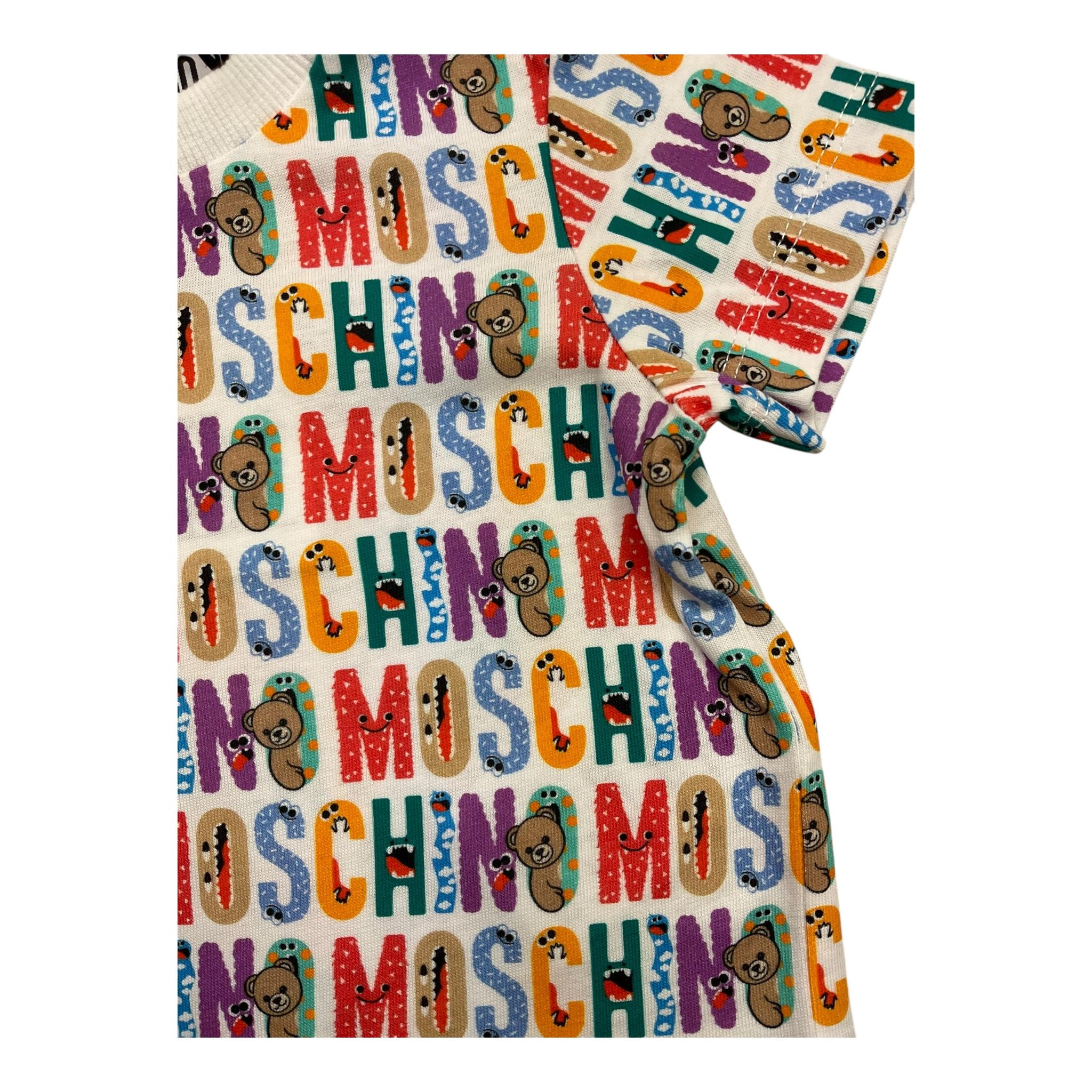 MOSCHINO t-shirt girocollo tinta unita con stampa Bianco per Neonato MTM047 BIANCO MOSCHINO