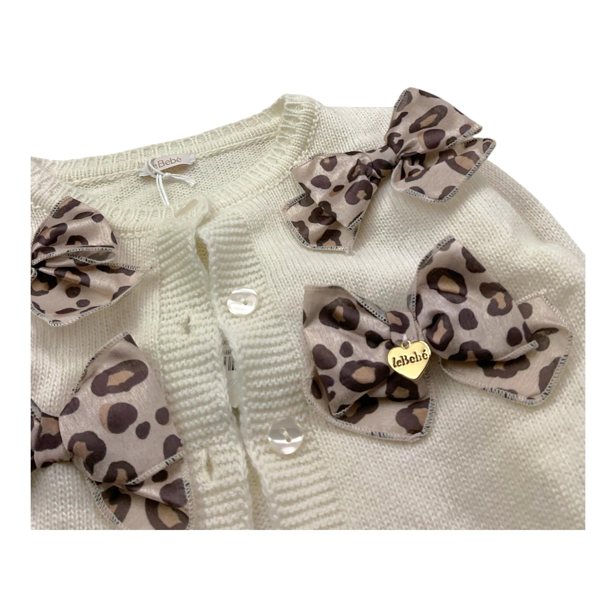 LE BEBE' cardigan tinta unita con applicazioni Bianco per Neonata LBG6106 BIANCO LE BEBE'