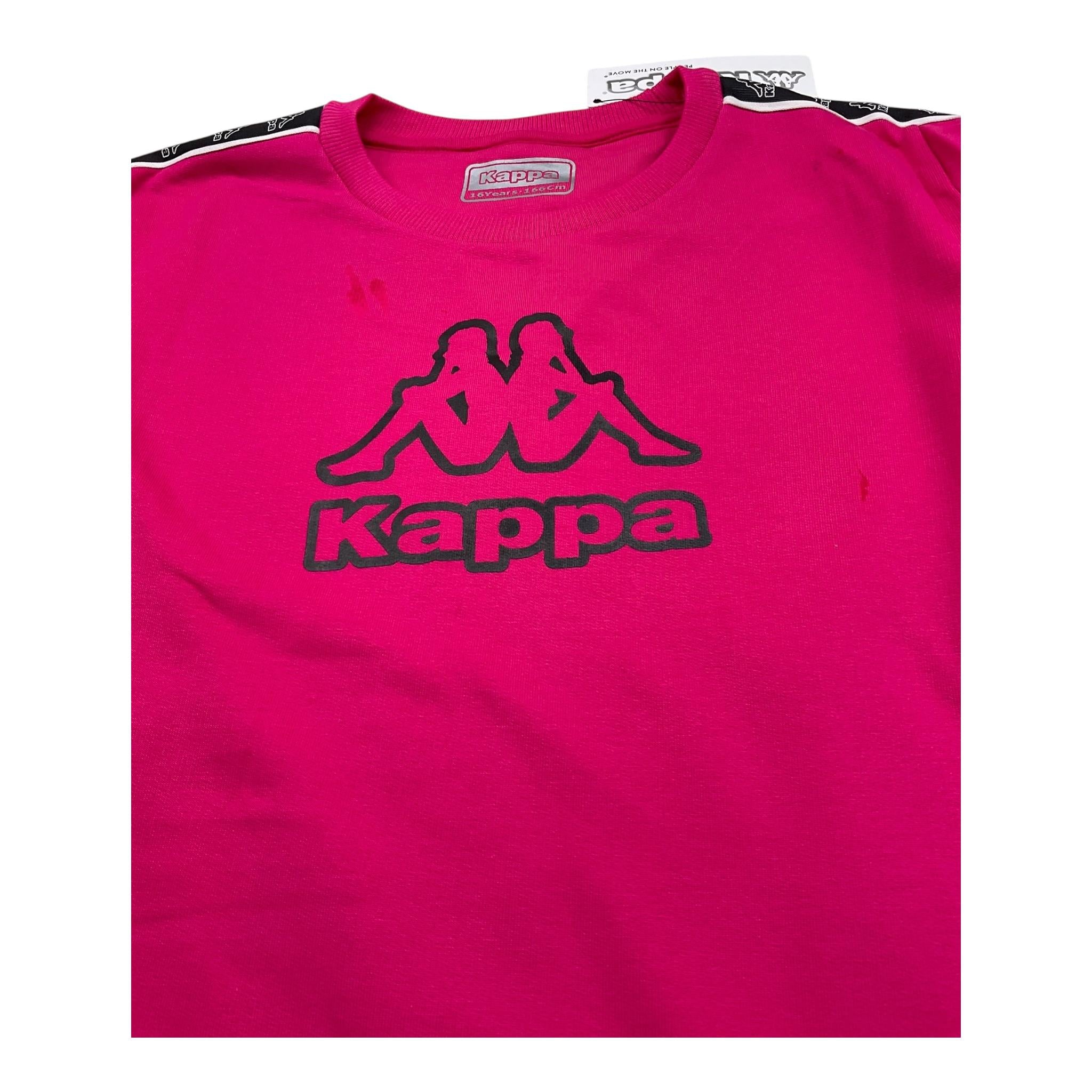 KAPPA felpa girocollo tinta unita con stampa Fuxia per Bambina 341Y16W FUXIA KAPPA