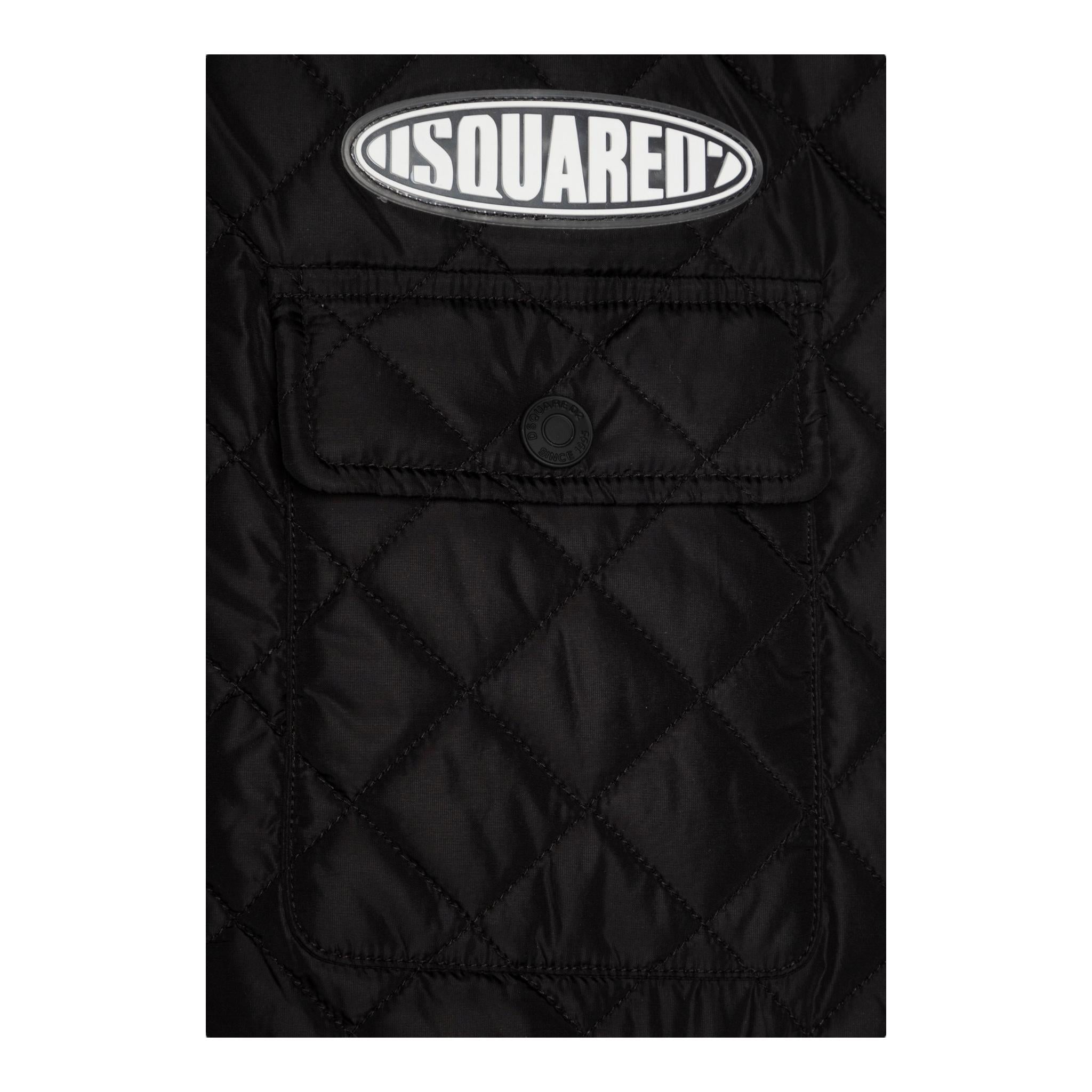 DSQUARED2 smanicato tinta unita con logo Nero per Neonato DQ2155 NERO DSQUARED2
