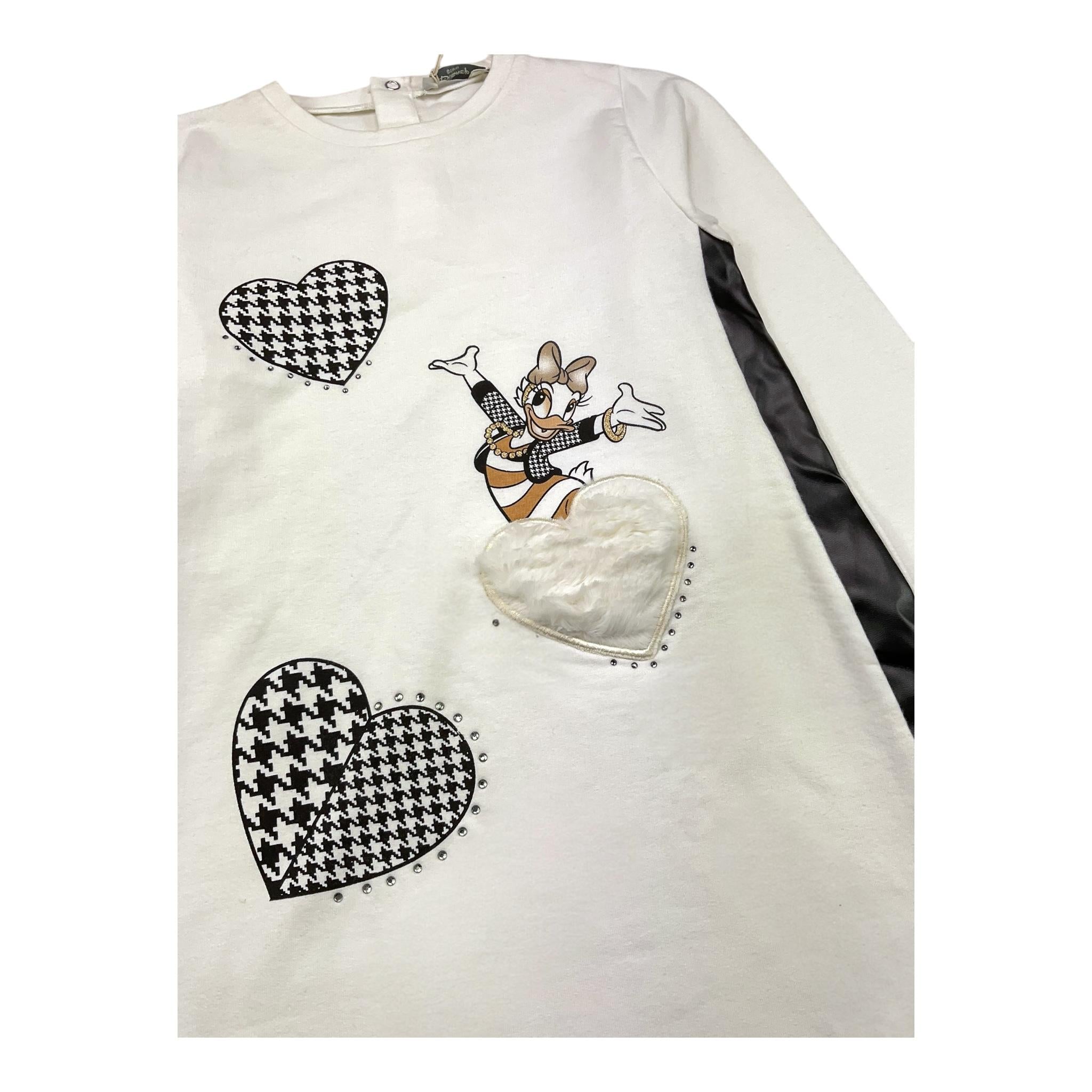 EMC abito manica lunga tinta unita con stampa titti Panna per Bambina WA0029 PANNA EMC