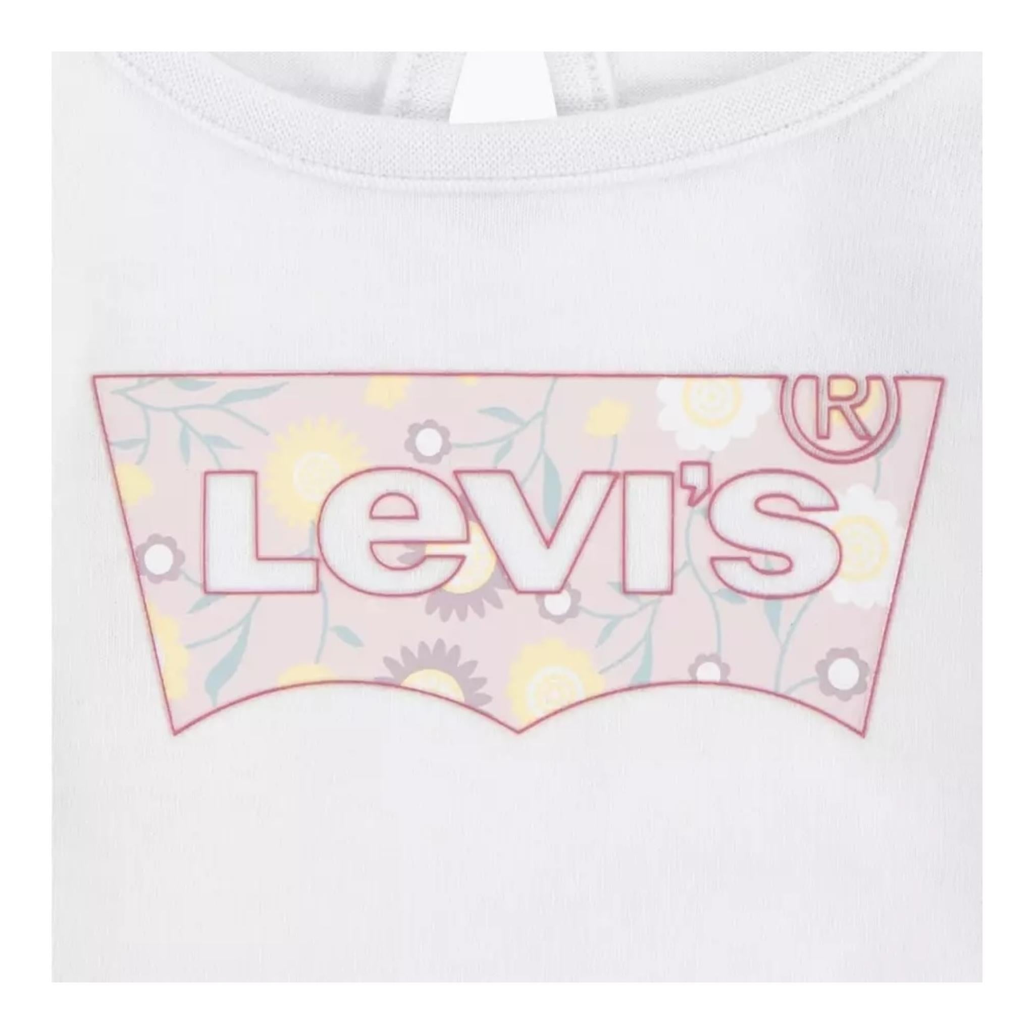 LEVI'S shirt girocollo tinta unita con stampa Bianco per Neonata 1EL412 BIANCO LEVI'S