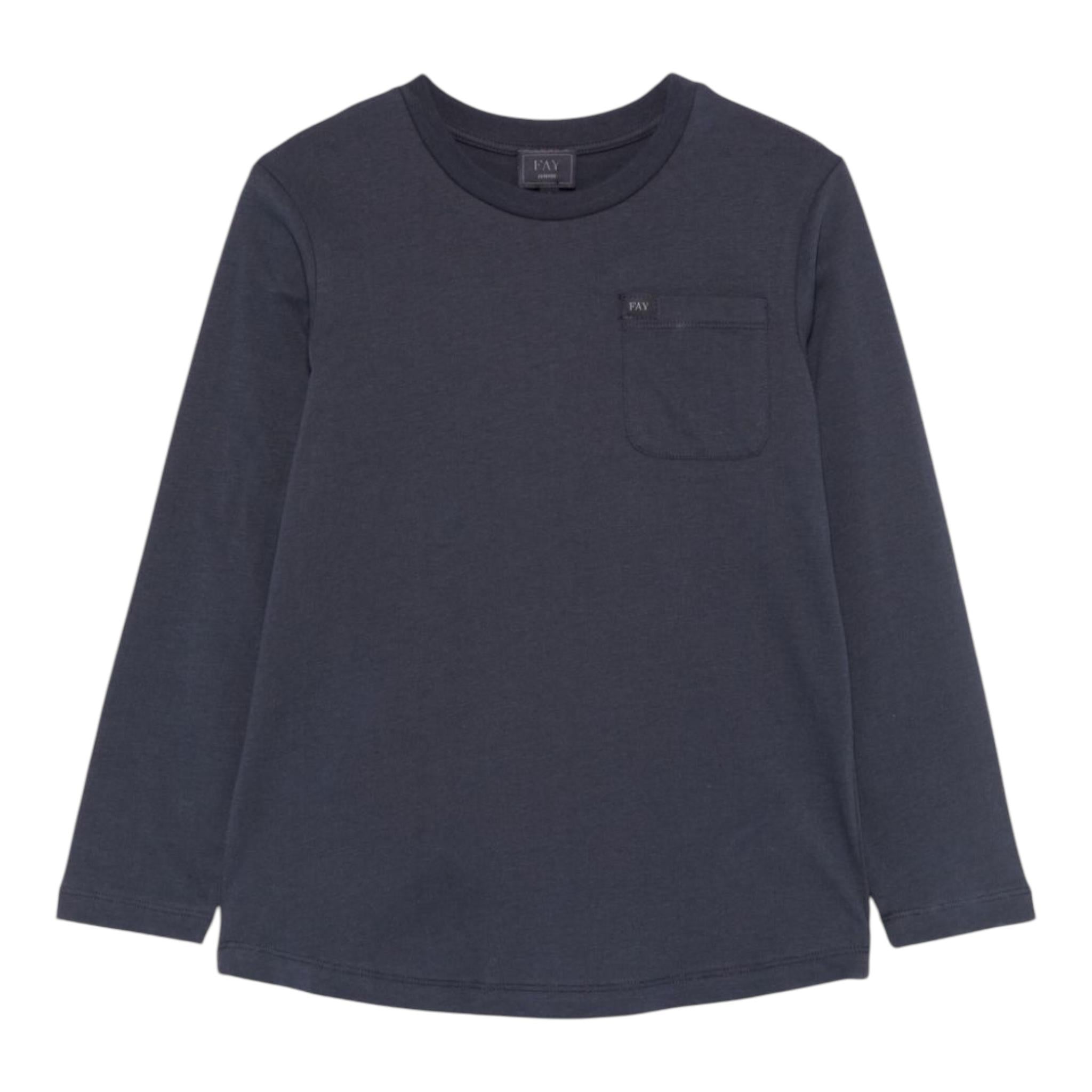 FAY shirt tinta unita girocollo con taschino Blu per Neonato FT8P20N BLU FAY