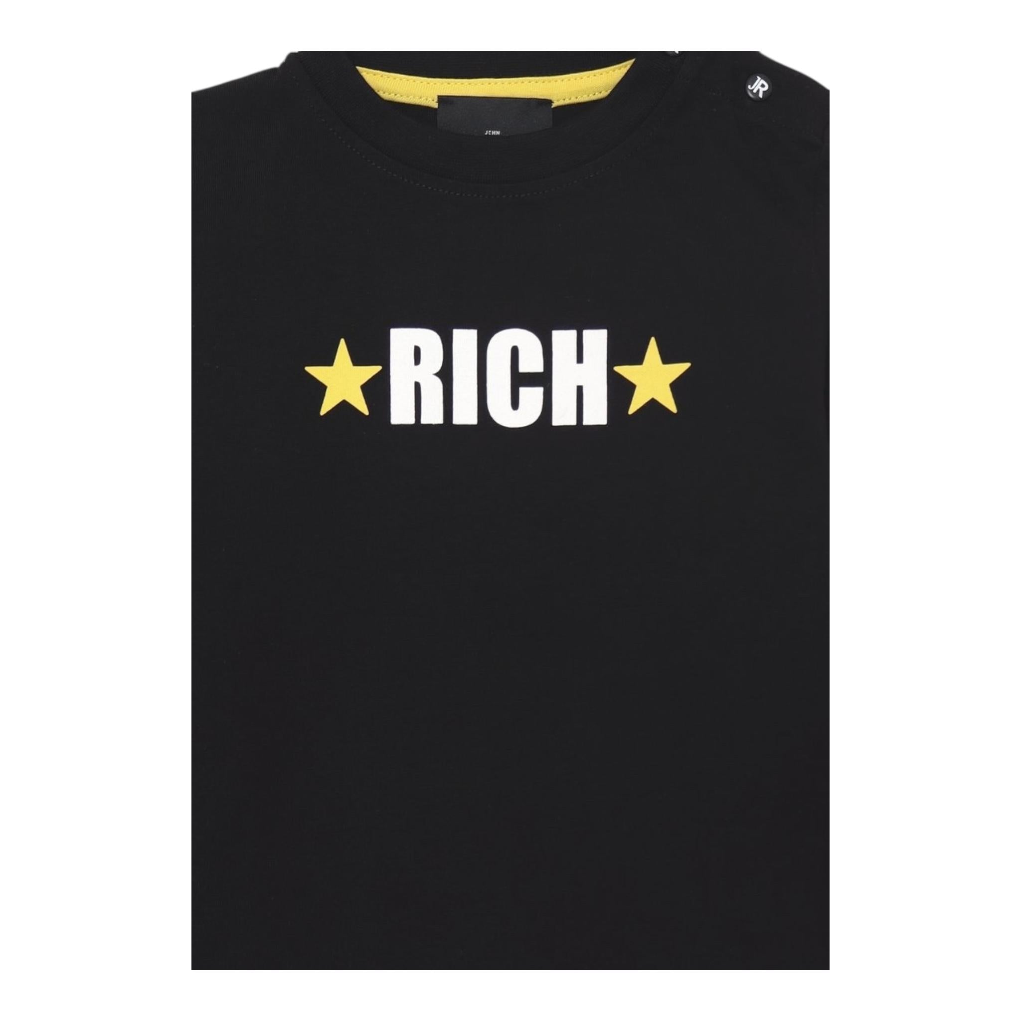 JOHN RICHMOND shirt girocollo tinta unita con stampa Nero per Neonato RIA24063TS NERO JOHN RICHMOND