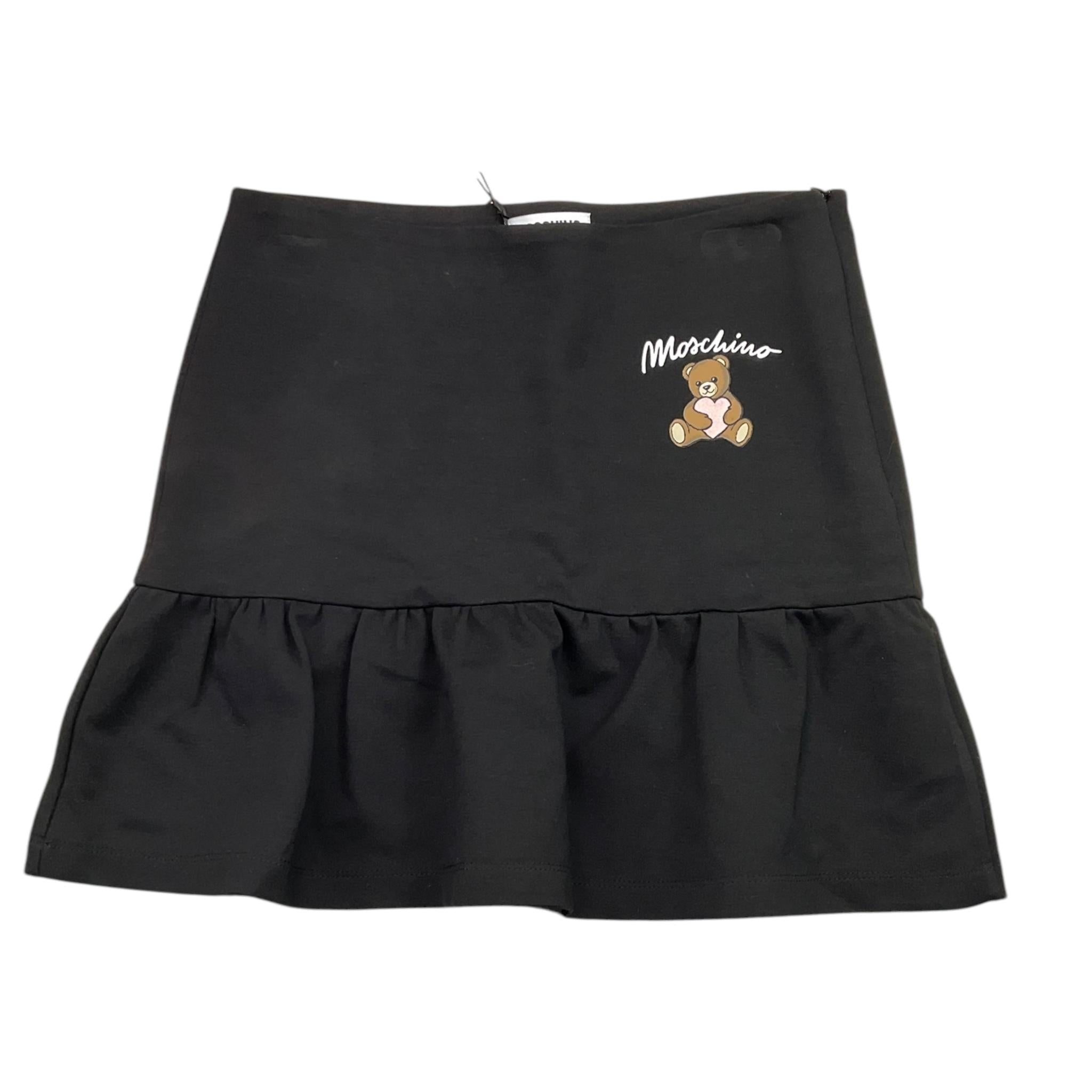 MOSCHINO gonna tinta unita con logo Nero per Bambina HDJ03W NERO MOSCHINO