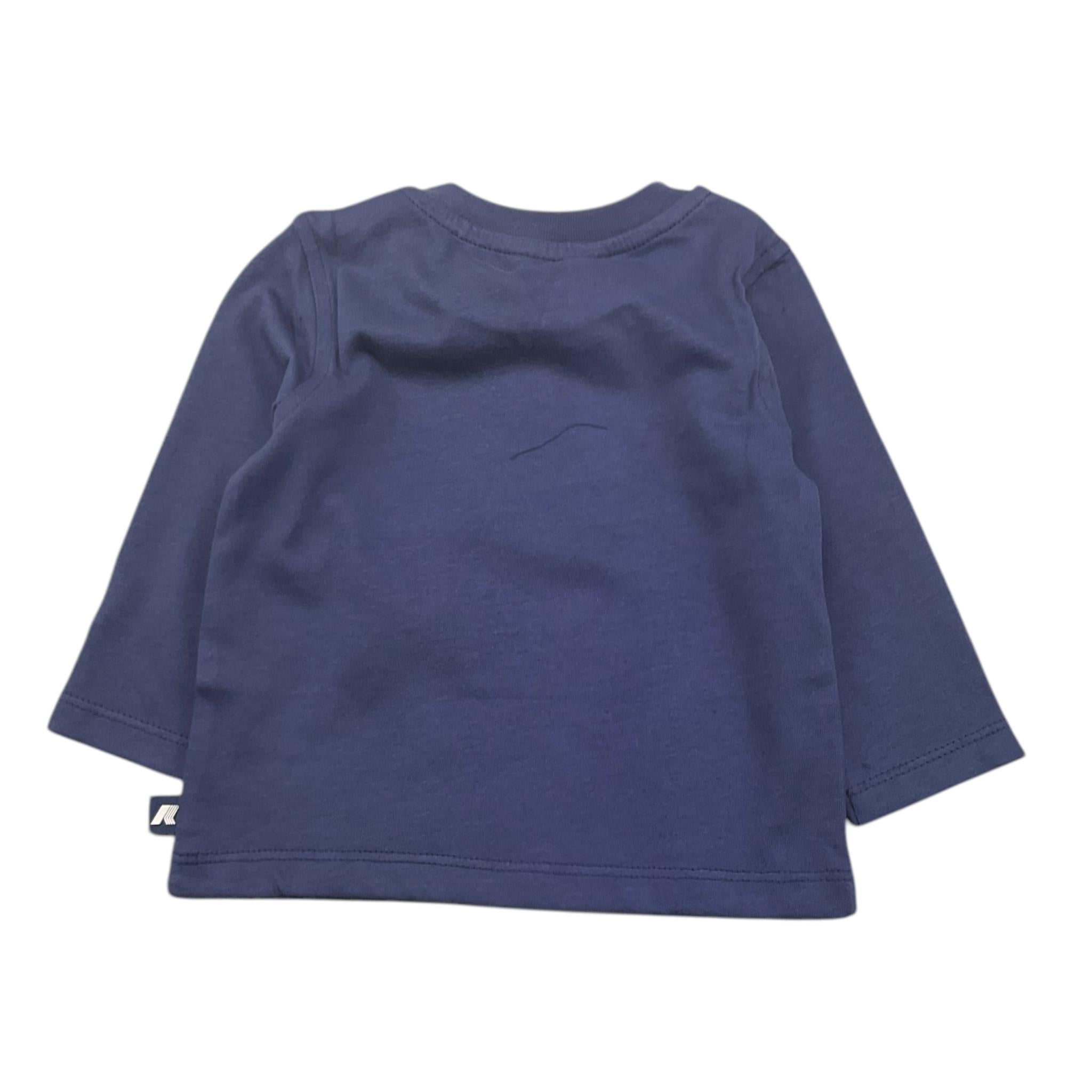 K-WAY shirt tinta unita girocollo con stampa Blu per Neonato K81513W BLU K-WAY