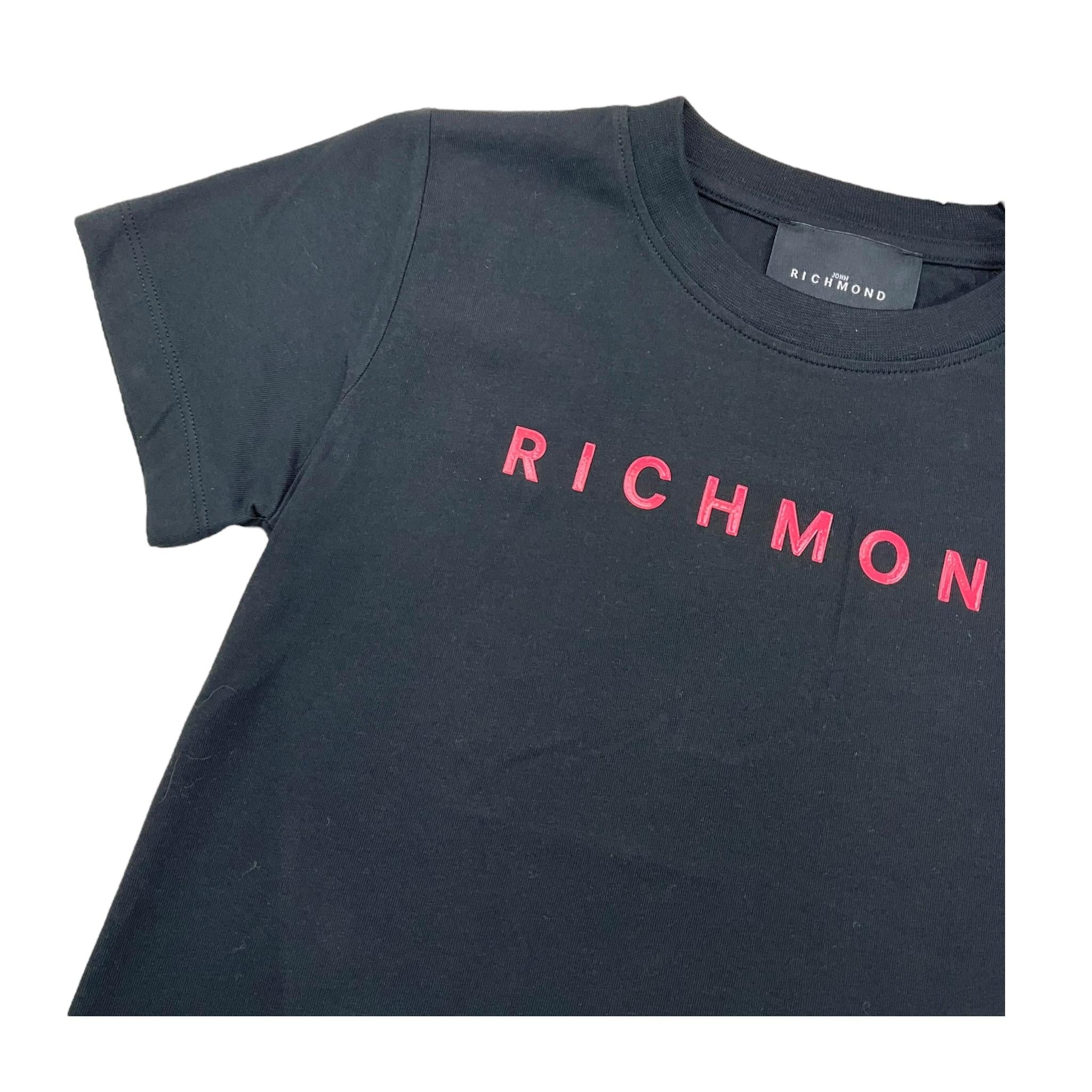 JOHN RICHMOND t-shirt girocollo tinta unita cn stampa in contrasto Nero per Bambina RGA25200TS NERO JOHN RICHMOND