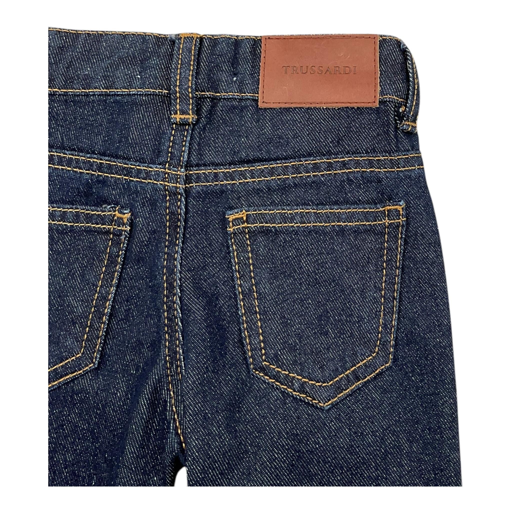 TRUSSARDI jeans tinta unita con girovita regolabile Blu per Neonato TIA25118JE BLU TRUSSARDI