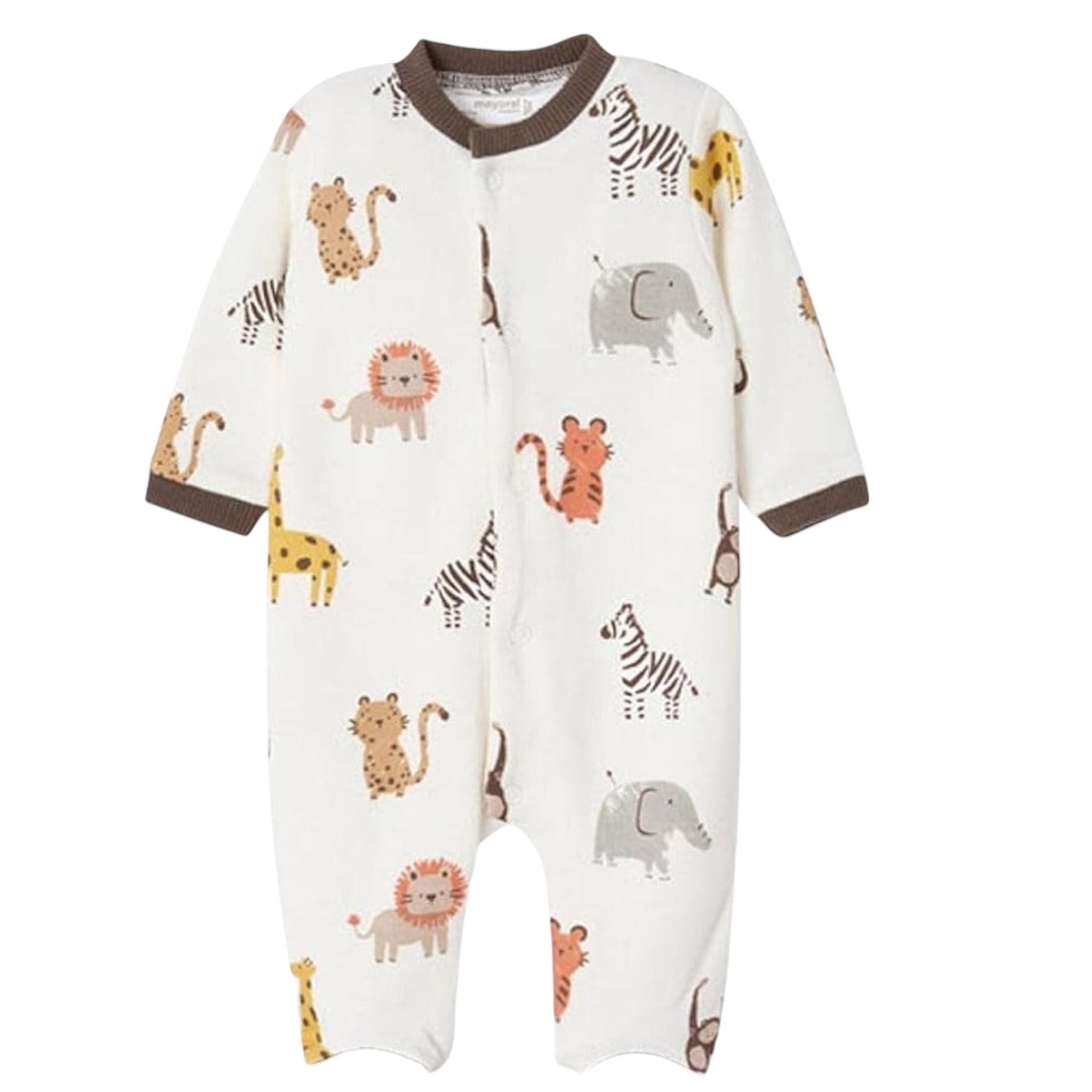 MAYORAL tutina tinta unita con stampa animali Bianco per Neonato SJDO BIANCO MAYORAL