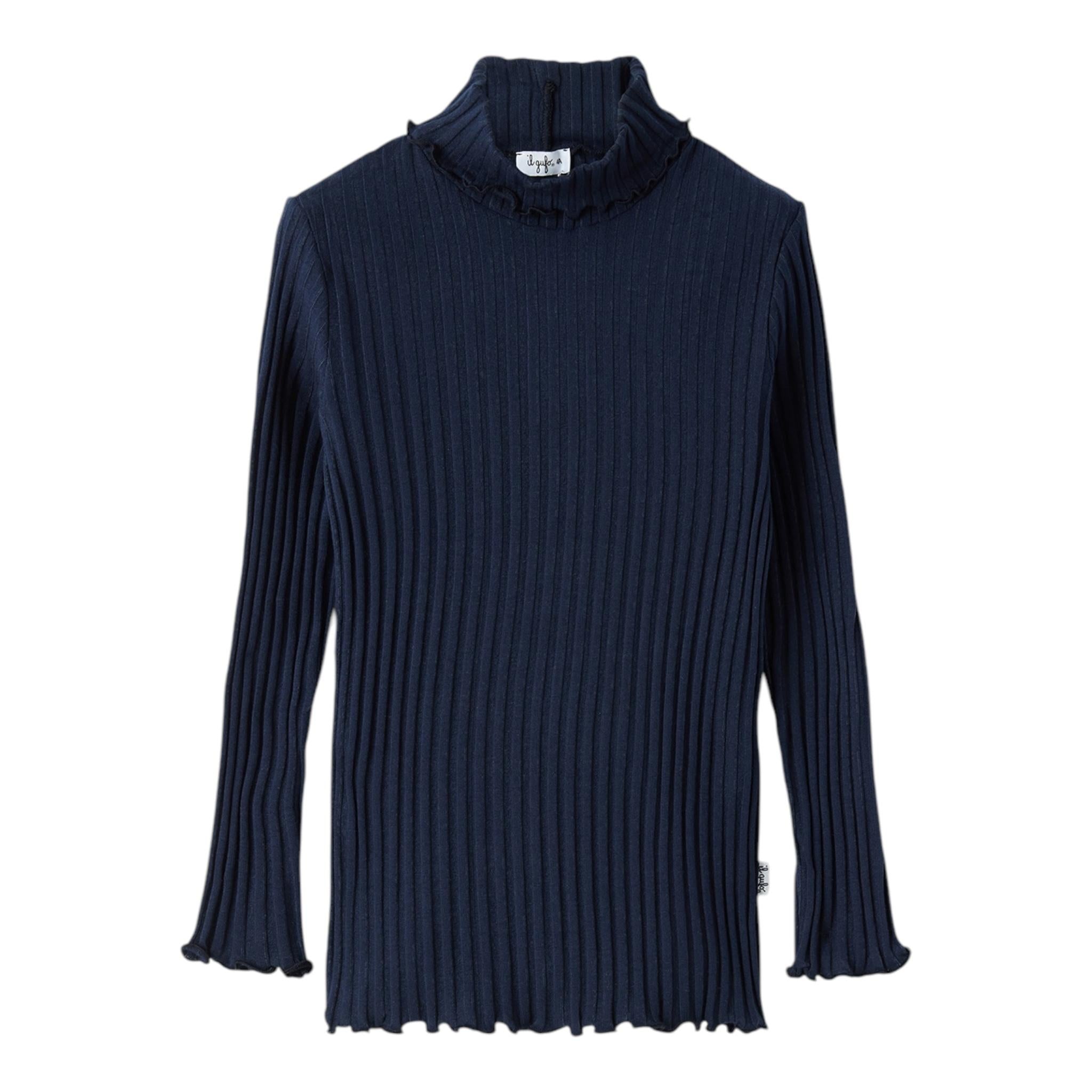 IL GUFO shirt tinta unita con collo alto Blu per Neonata A24TA061M7004N BLU IL GUFO