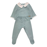 CALAMARO completo 2pz maglia-ghettina tinta unita con colletto in contrasto Azzurro per Neonato 11031 AZZURRO CALAMARO