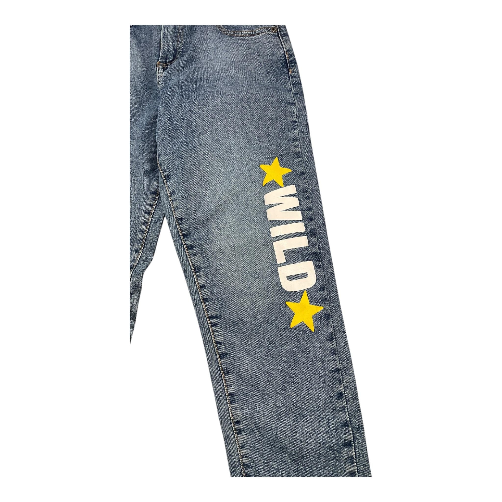 JOHN RICHMOND jeans tinta unita con stampa in contrasto Azzurro per Bambino RBA25238JE AZZURRO JOHN RICHMOND