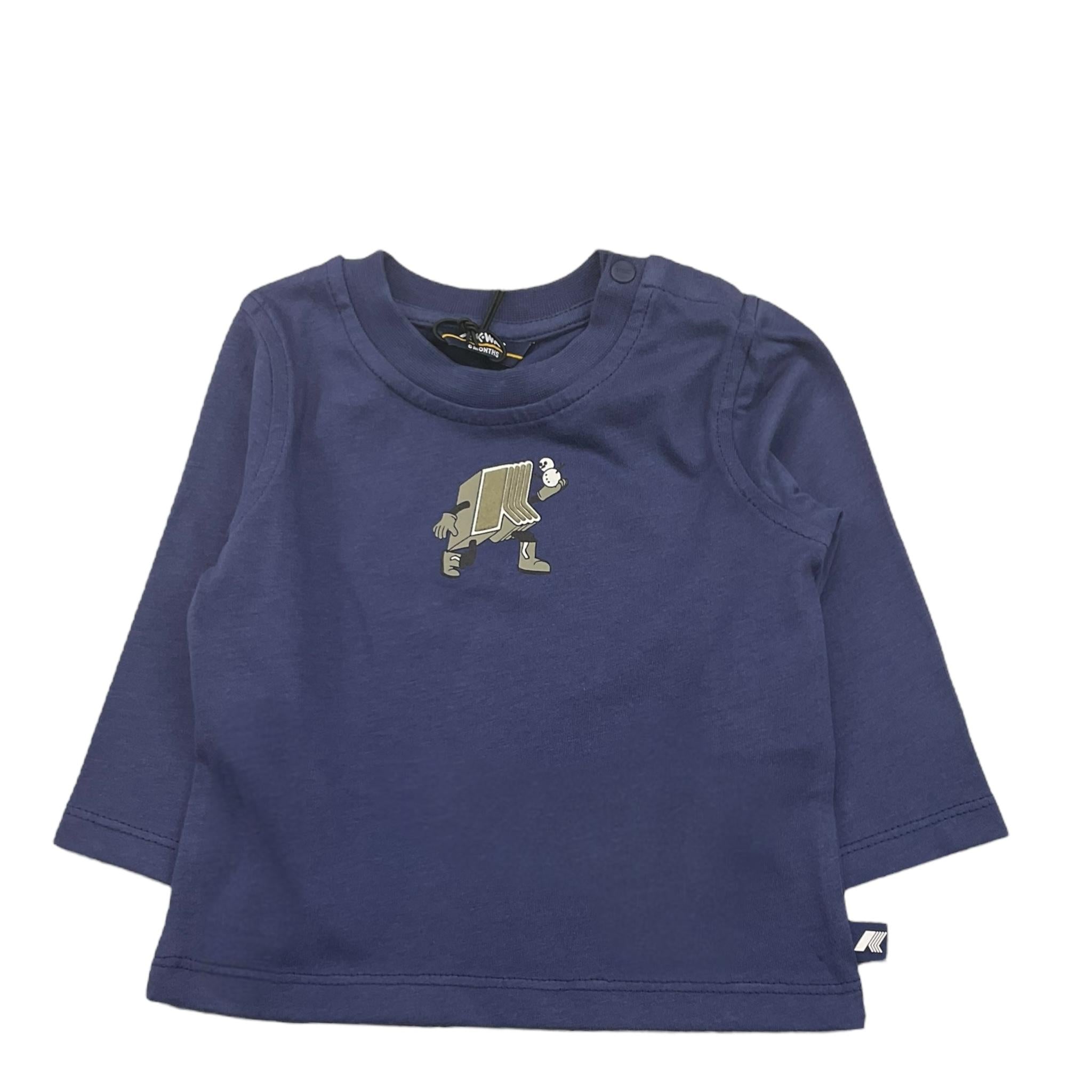 K-WAY shirt tinta unita girocollo con stampa Blu per Neonato K81513W BLU K-WAY