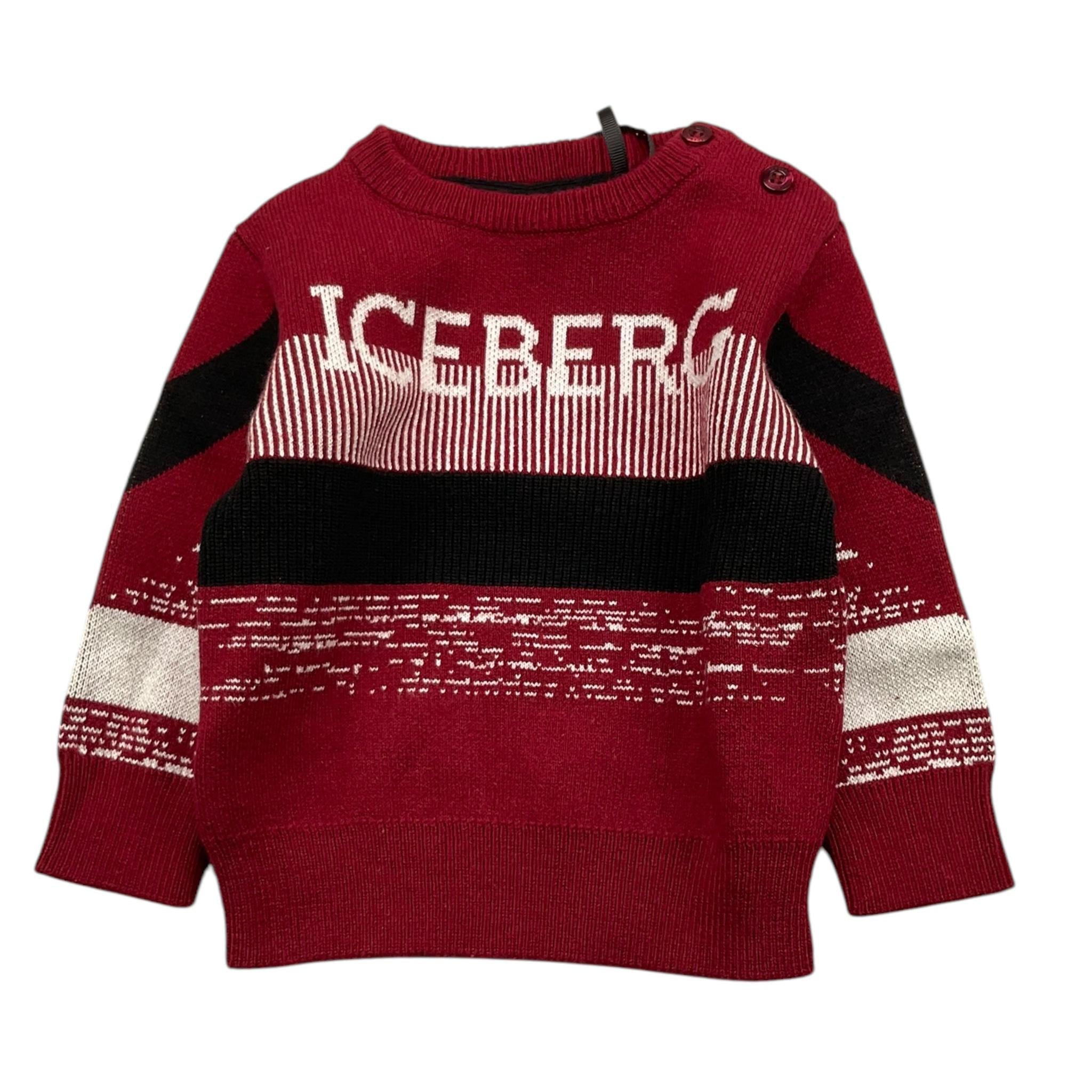 ICEBERG maglia girocollo tinta unita con stampe in contrasto Rosso per Bambino MGICE5301BJ ROSSO ICEBERG