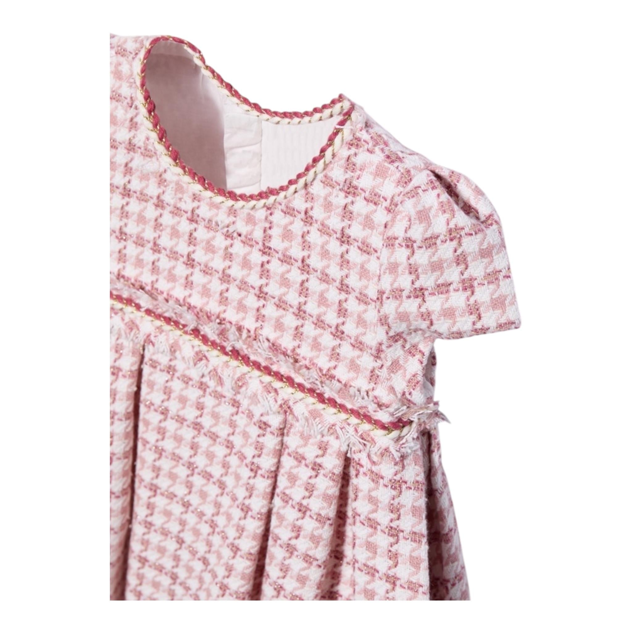 ABEL & LULA abito mezza manica bicolore con fantasia astratta Bianco/rosa per Bambina 5503 BIANCO/ROSA ABEL & LULA