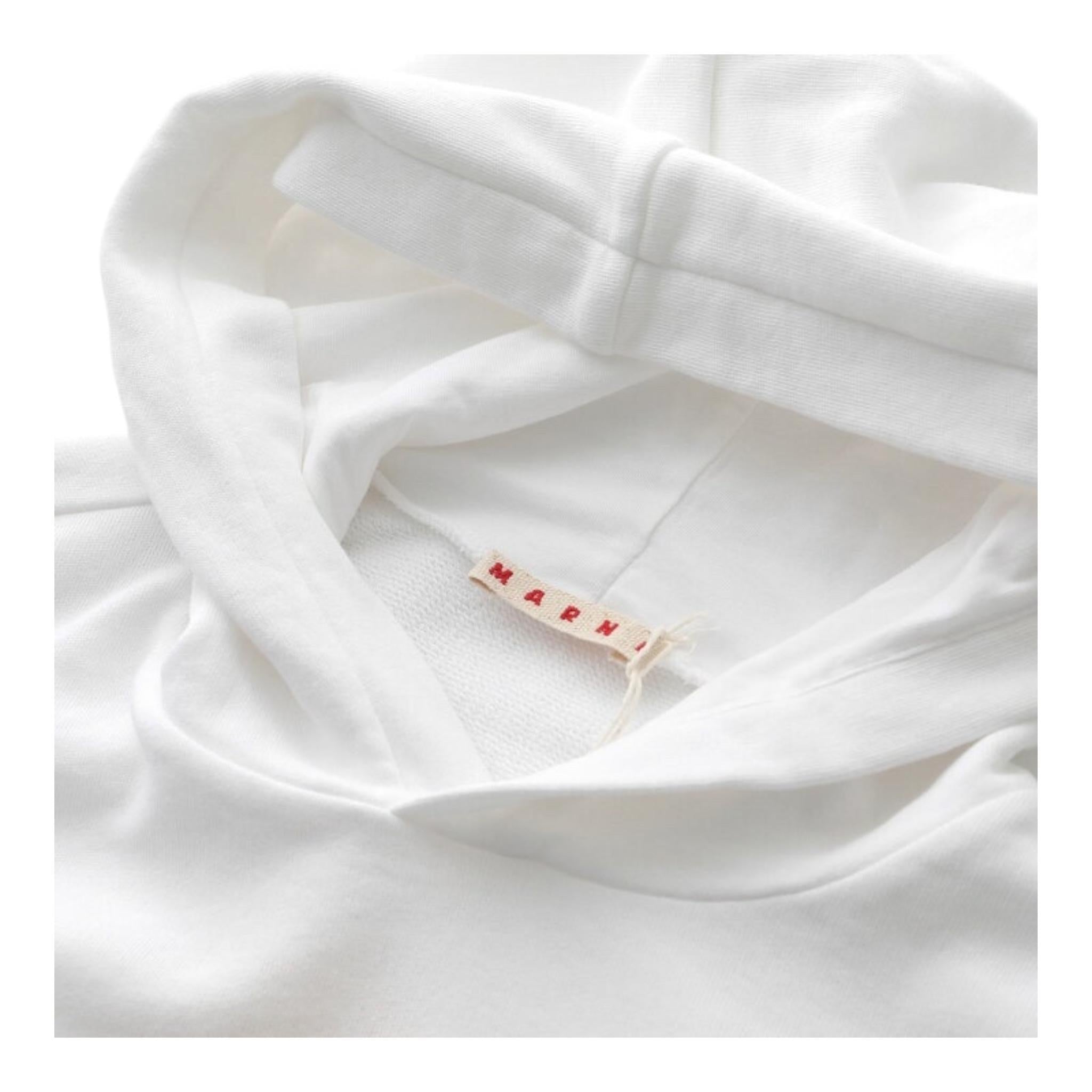 MARNI felpa tinta unita con cappuccio e stampa Bianco per Bambina M01040 BIANCO MARNI