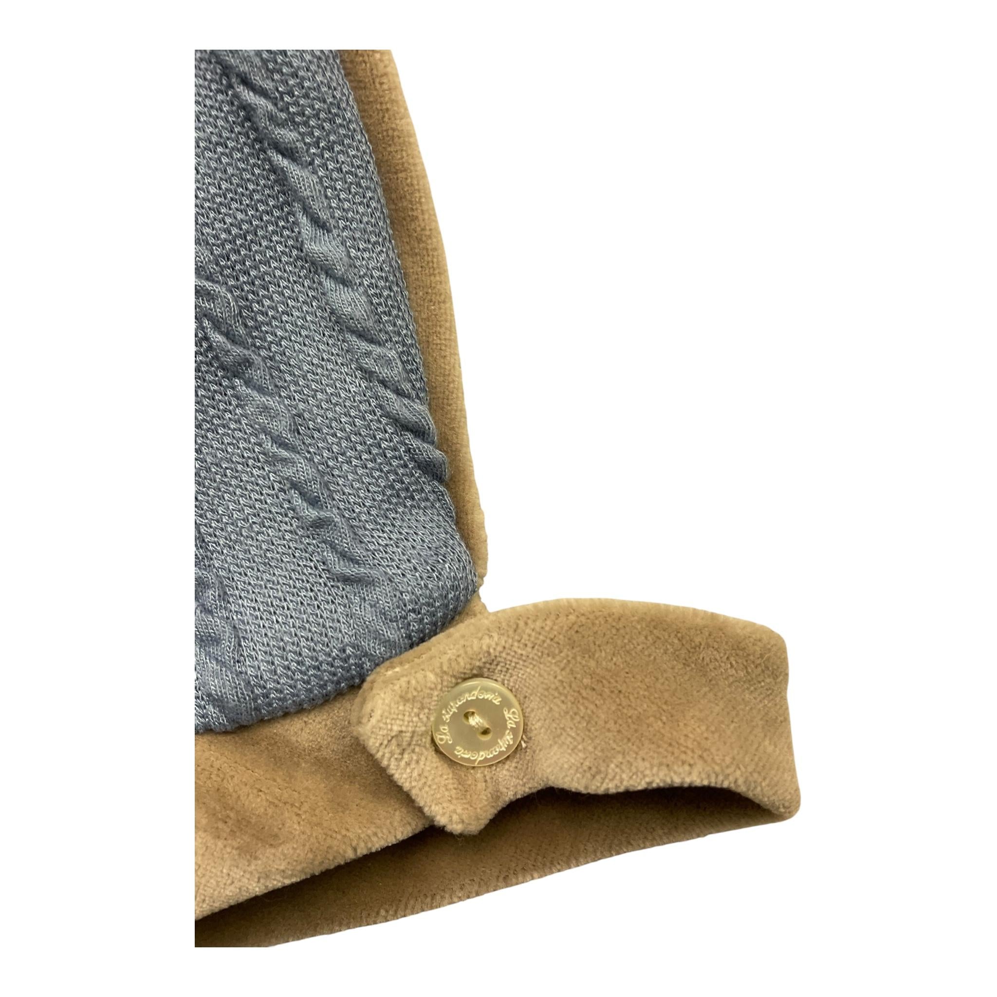 LA STUPENDERIA cappello bicolore con bottoni Azzurro/beige per Neonato TBCP00 AZZURRO/BEIGE LA STUPENDERIA