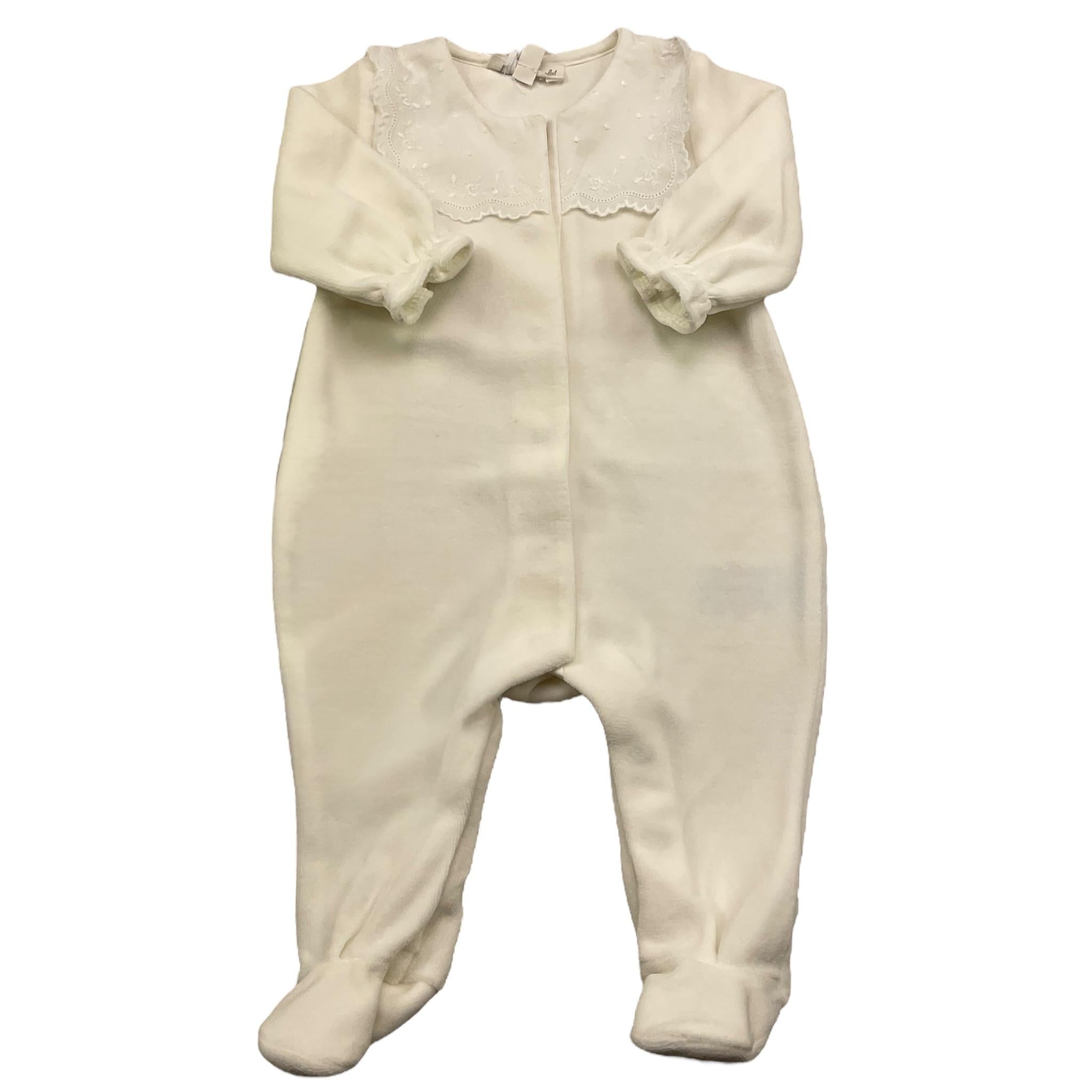 TARTINE ET CHOCOLAT tutina manica lunga tinta unita in ciniglia Bianco per Neonata TX54000 BIANCO TARTINE ET CHOCOLAT