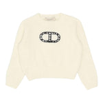 TWINSET maglia tinta unita con stampa Panna per Bambina 242GJ3210 PANNA TWINSET