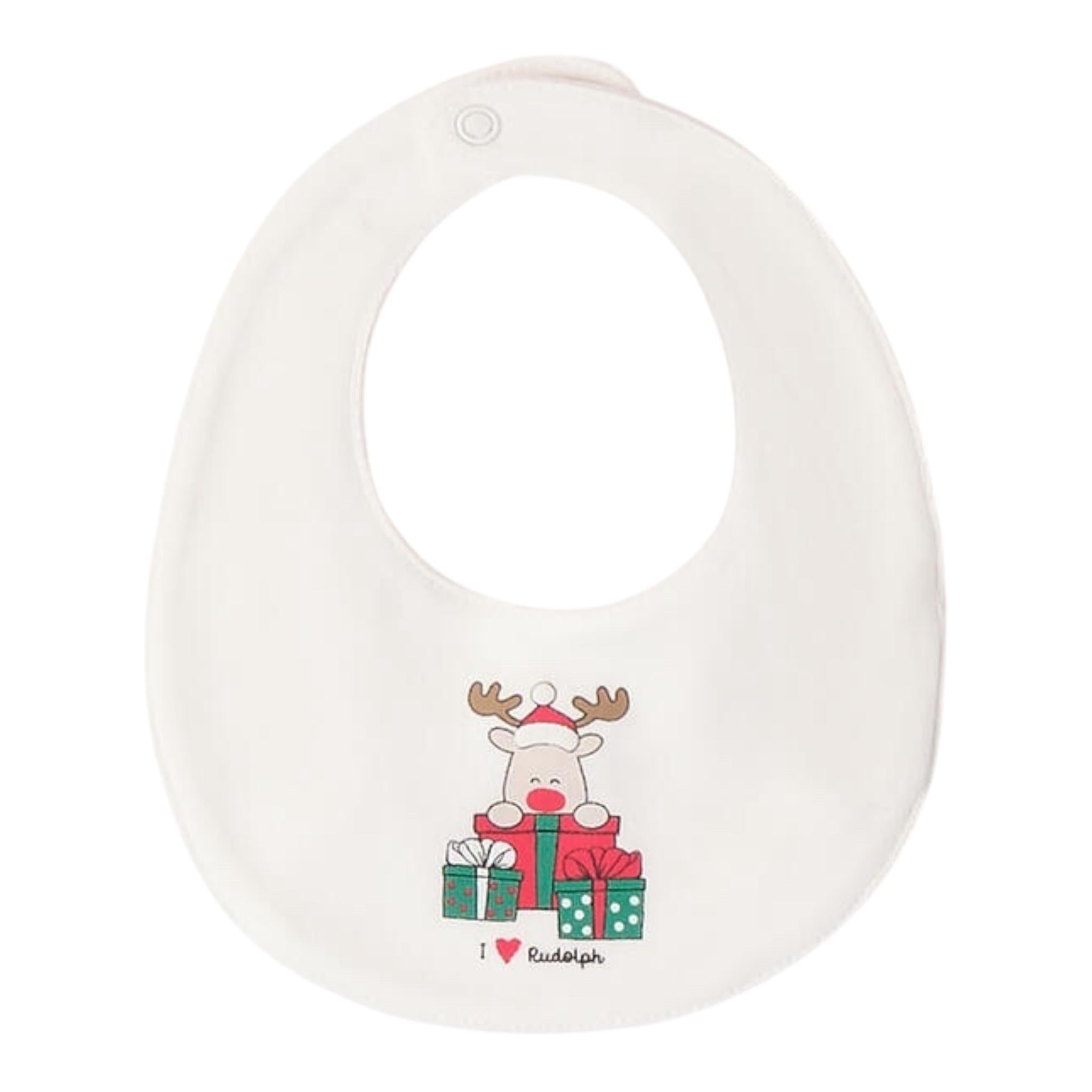 MINI BANDA bavetta tinta unita con stampa Bianco per Neonato 3A321 BIANCO MINI BANDA