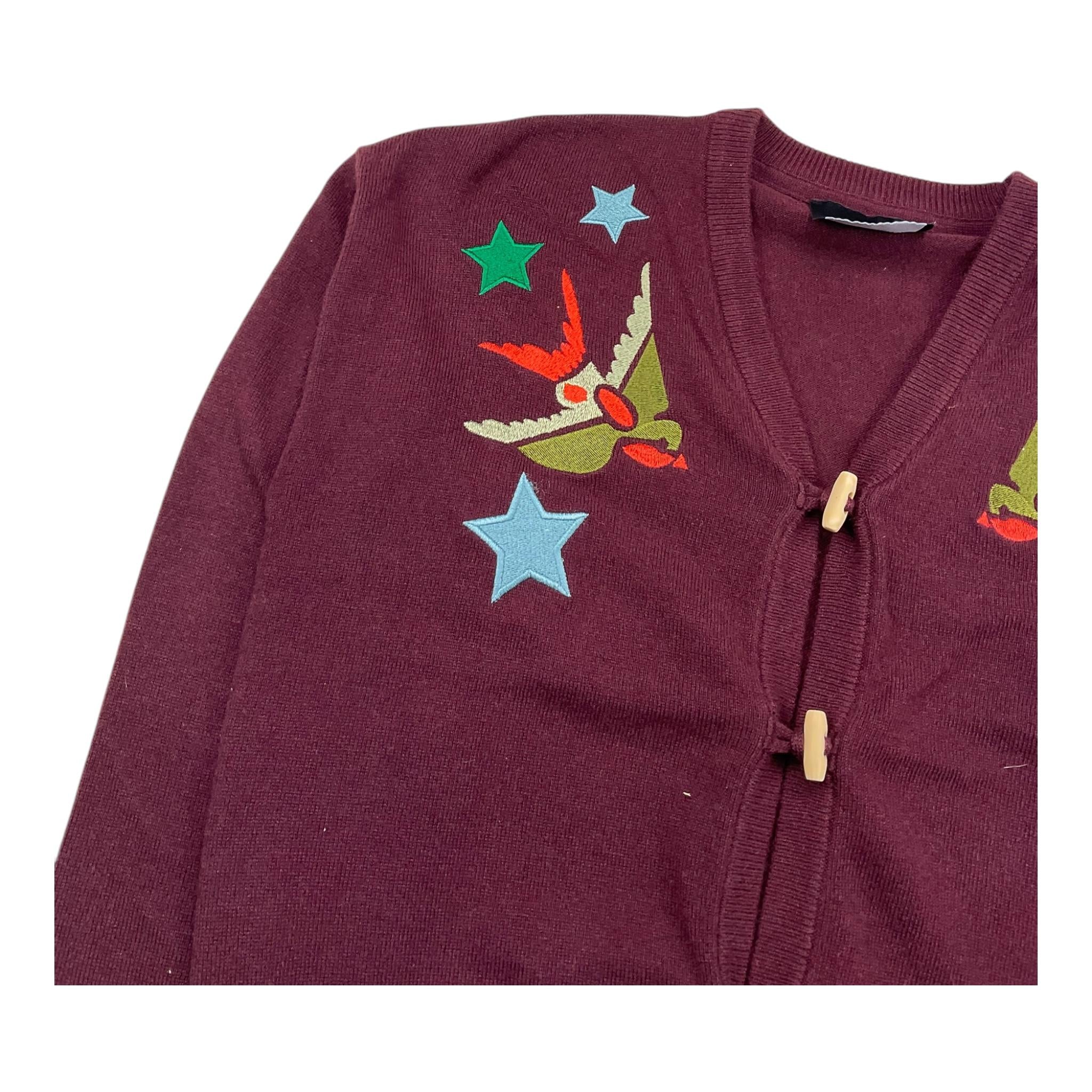 JOHN RICHMOND cardigan tinta unita con ricami Bordeaux per Bambina RGA25113CD BORDEAUX JOHN RICHMOND