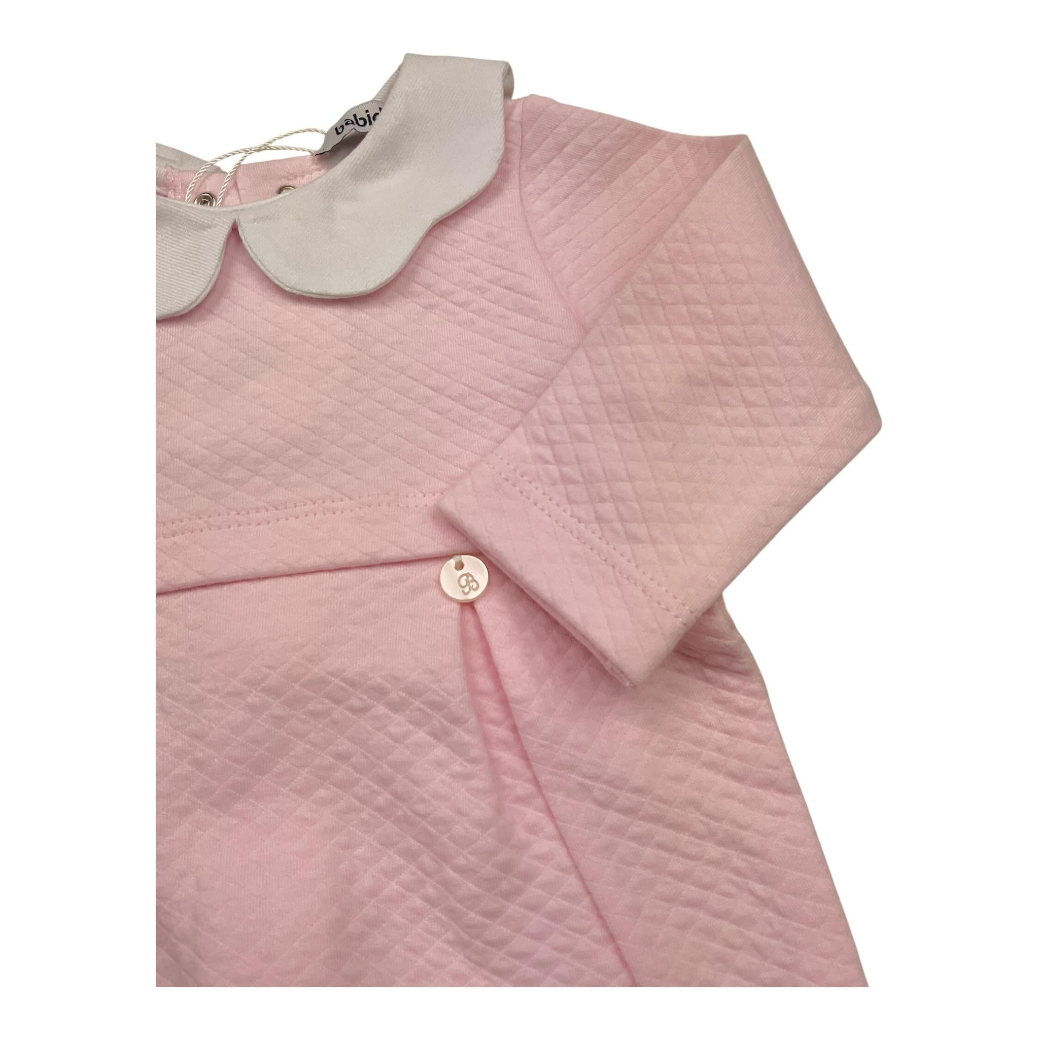 BABIDU tutina tinta unita con colletto Rosa per Neonata 18190 ROSA BABIDU