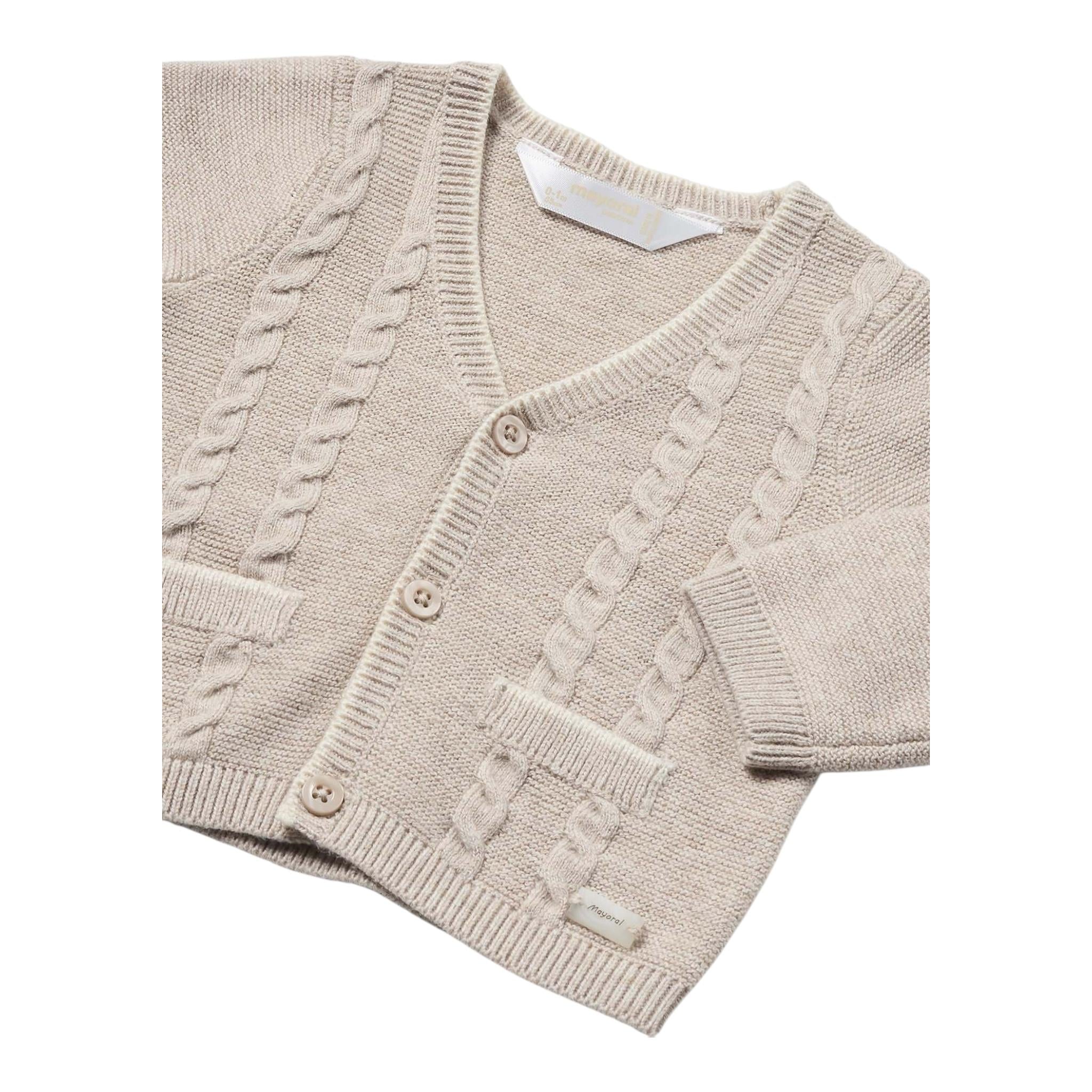 MAYORAL cardigan tinta unita scollo a v Beige per Neonato 2308X BEIGE MAYORAL