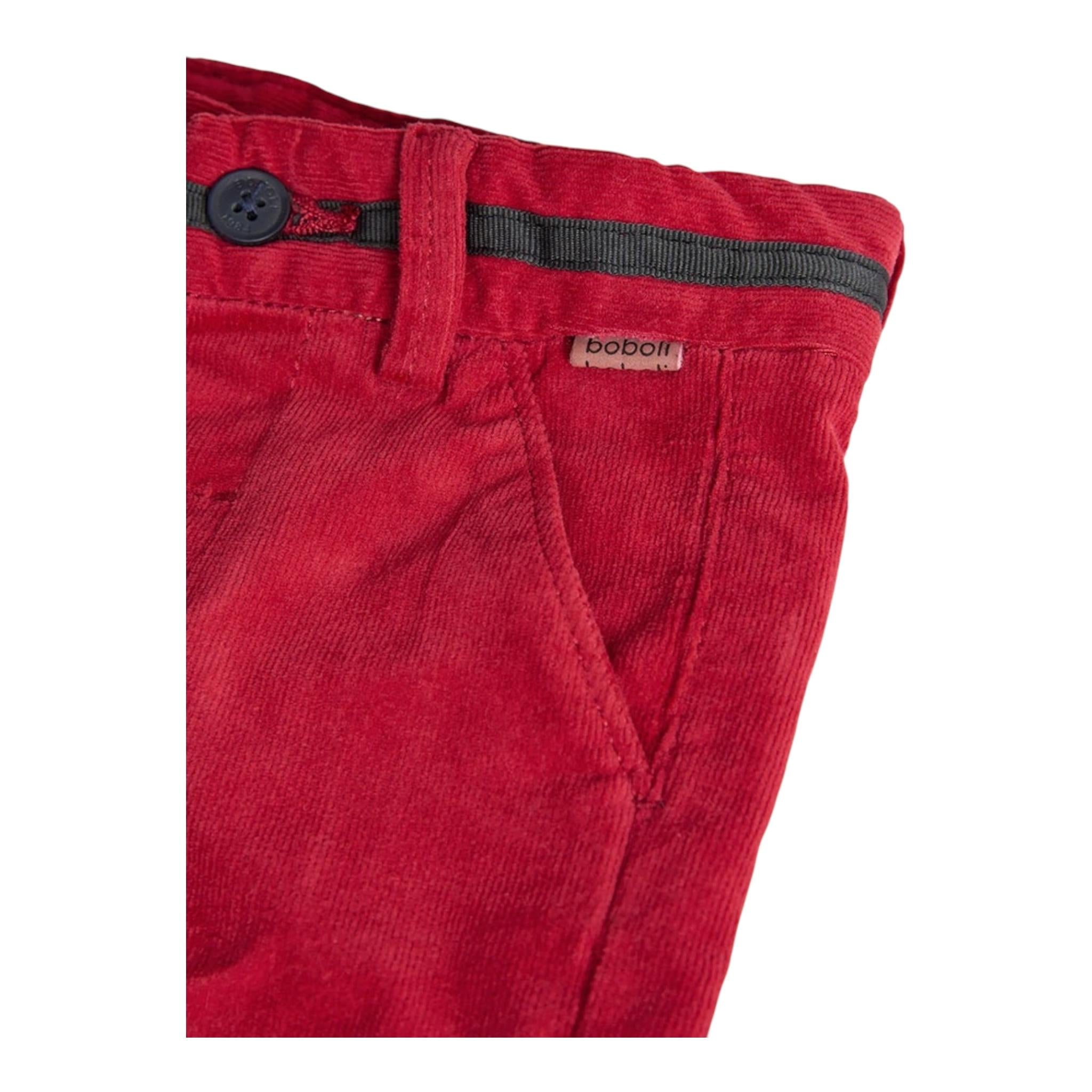 BOBOLI pantalone tinta unita in camoscio Rosso per Neonato 719029 ROSSO BOBOLI