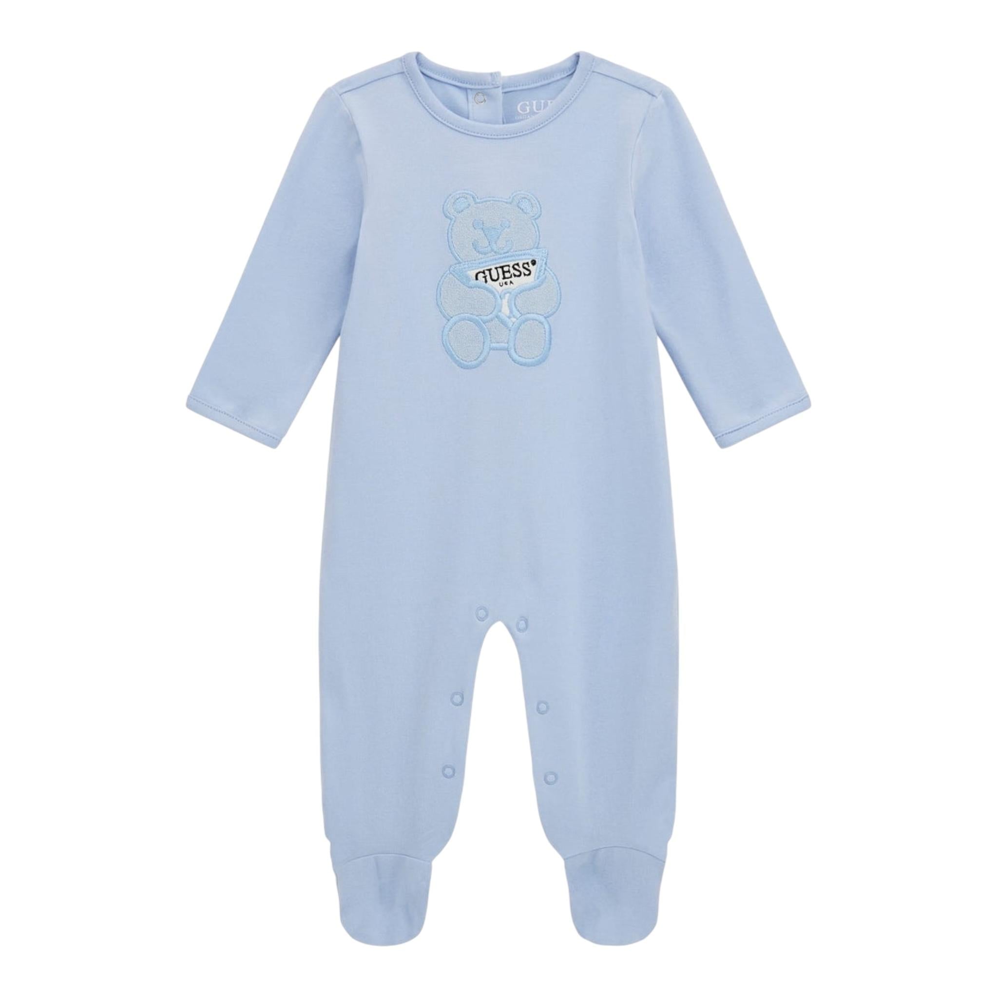 GUESS tutina tinta unita gircollo Azzurro per Neonata H3YW02J1314 AZZURRO GUESS